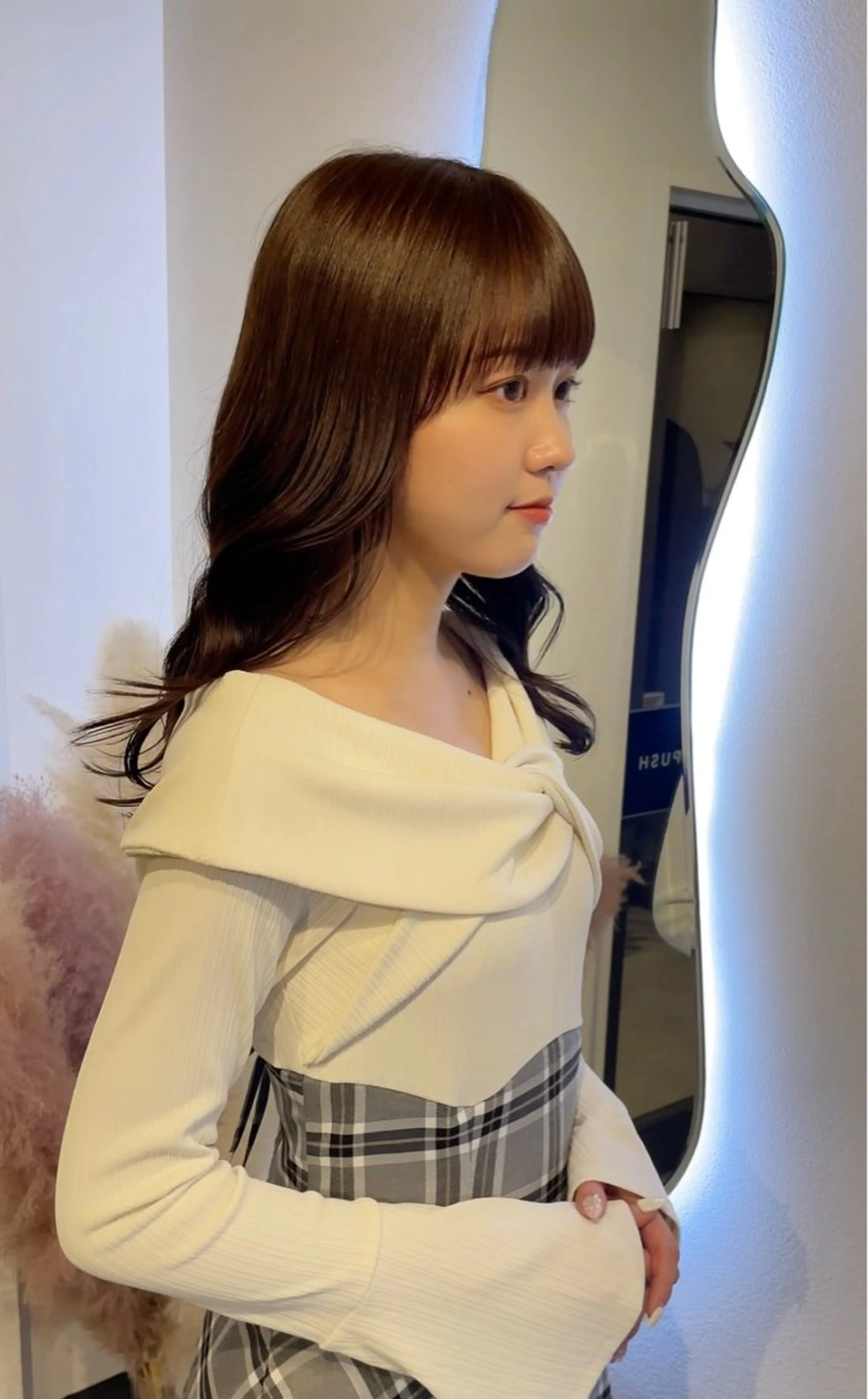 セミロング カラー カット ヘアカラー トリートメント 👑髪質改善カラー 中垣斗希のヘアスタイル