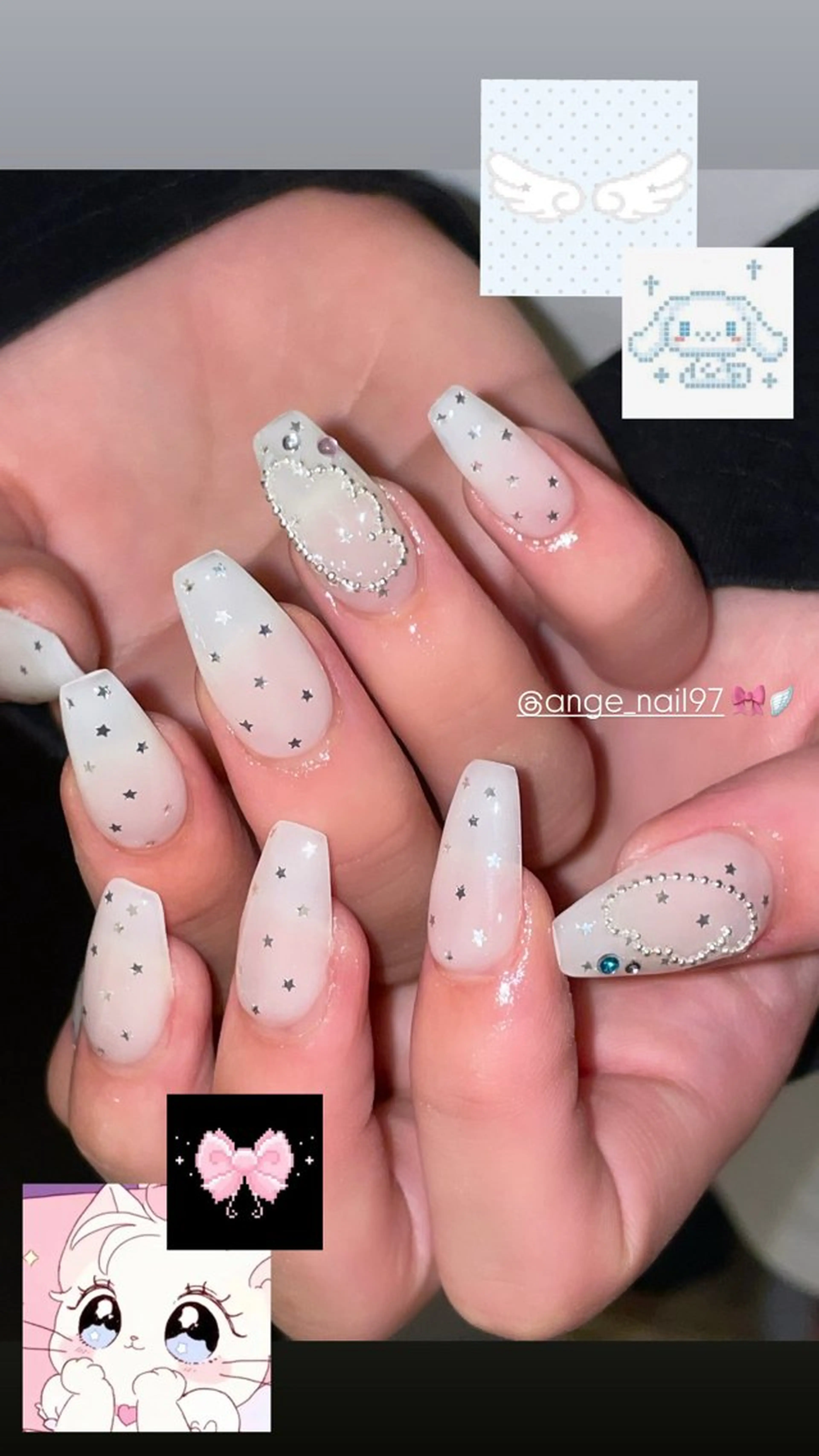 ネイル ロングネイル スカルプネイル 夏ネイル ワンホンネイル ハンドネイル Nail salon 🎀Angeのネイルデザイン