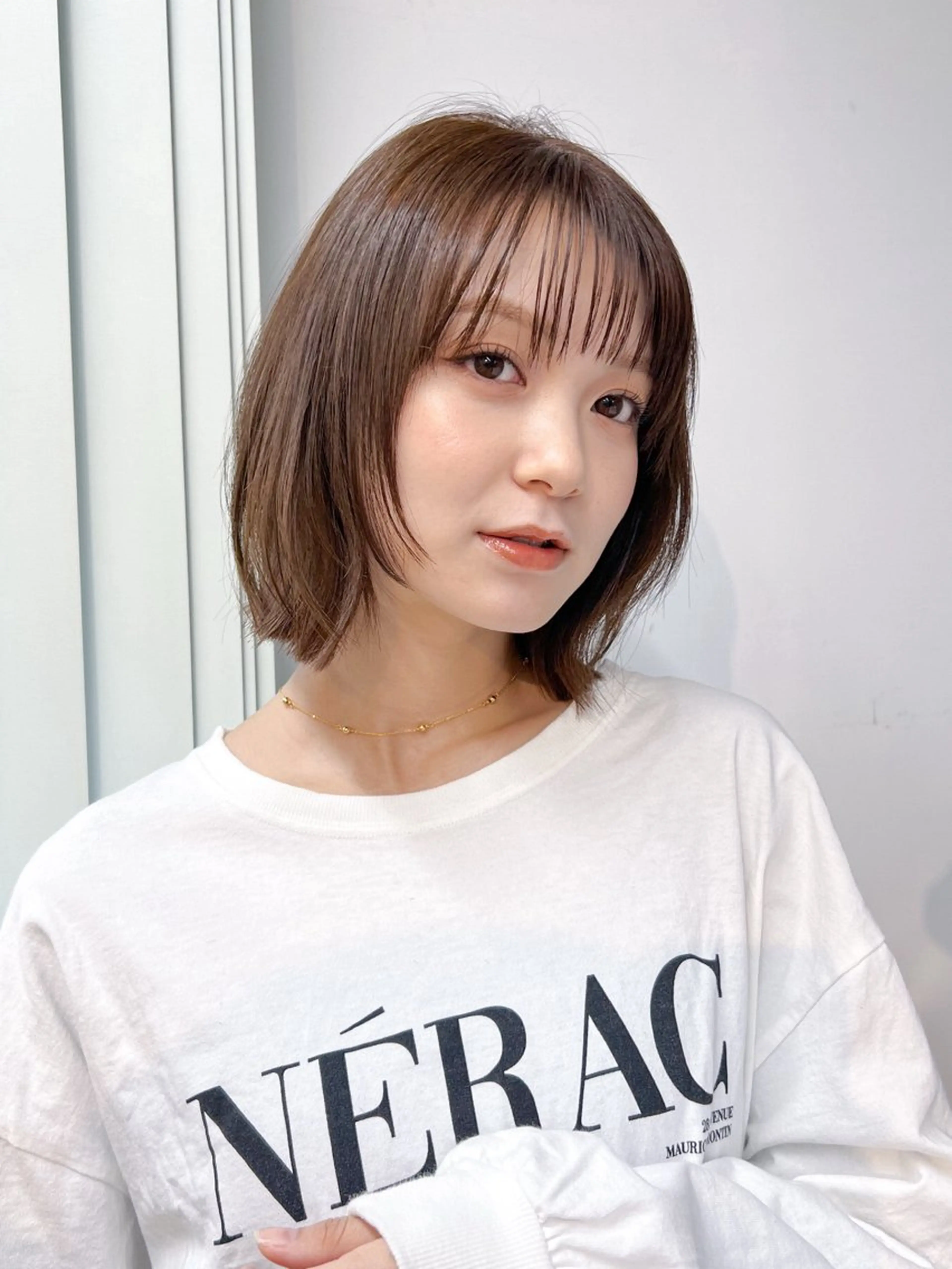 ミディアム ボブレイヤー ボブ 顔まわりレイヤー レイヤーカット カット ヘアカラー トリートメント ボブ/ミディアム 親しみやすさ/さくらのヘアスタイル