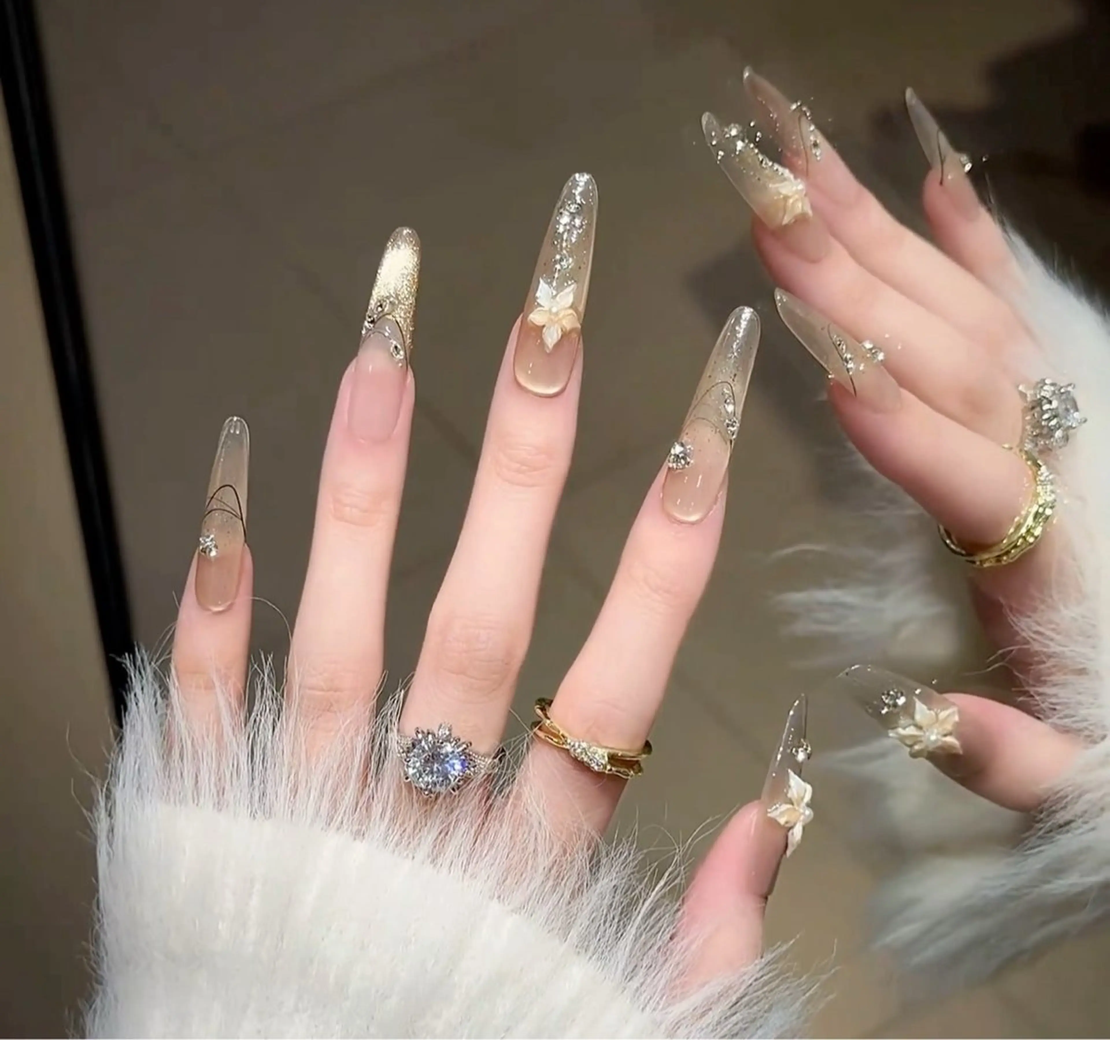 ネイル オーロラネイル 成人式 フットネイル フレンチネイル ジェルネイル ハンドネイル 長さだし専門 ありさのネイルデザイン