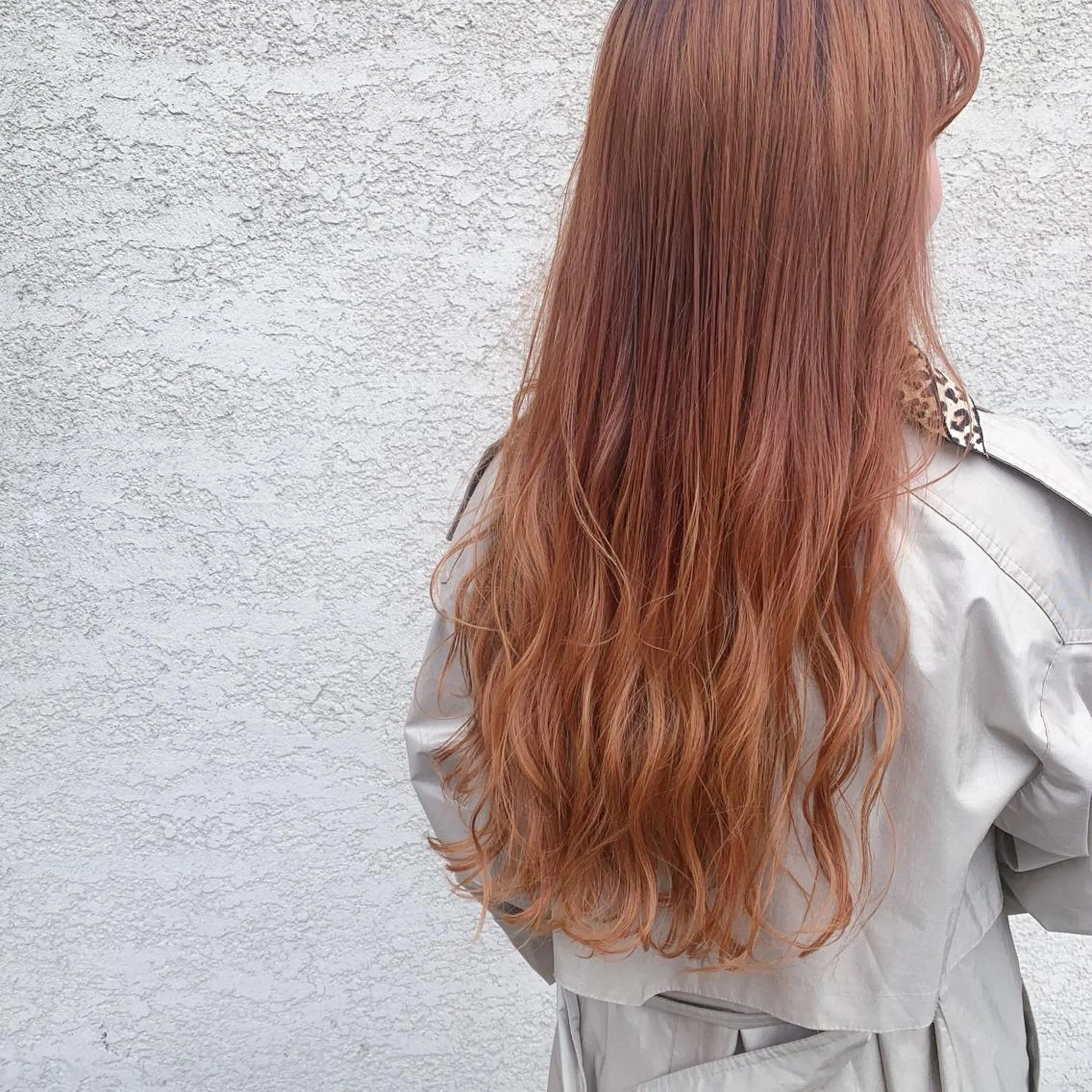 ロング カラー オレンジ オルチャンヘア カット ヘアカラー トリートメント 韓国×巻ける髪質改善 💍maki💍のヘアスタイル