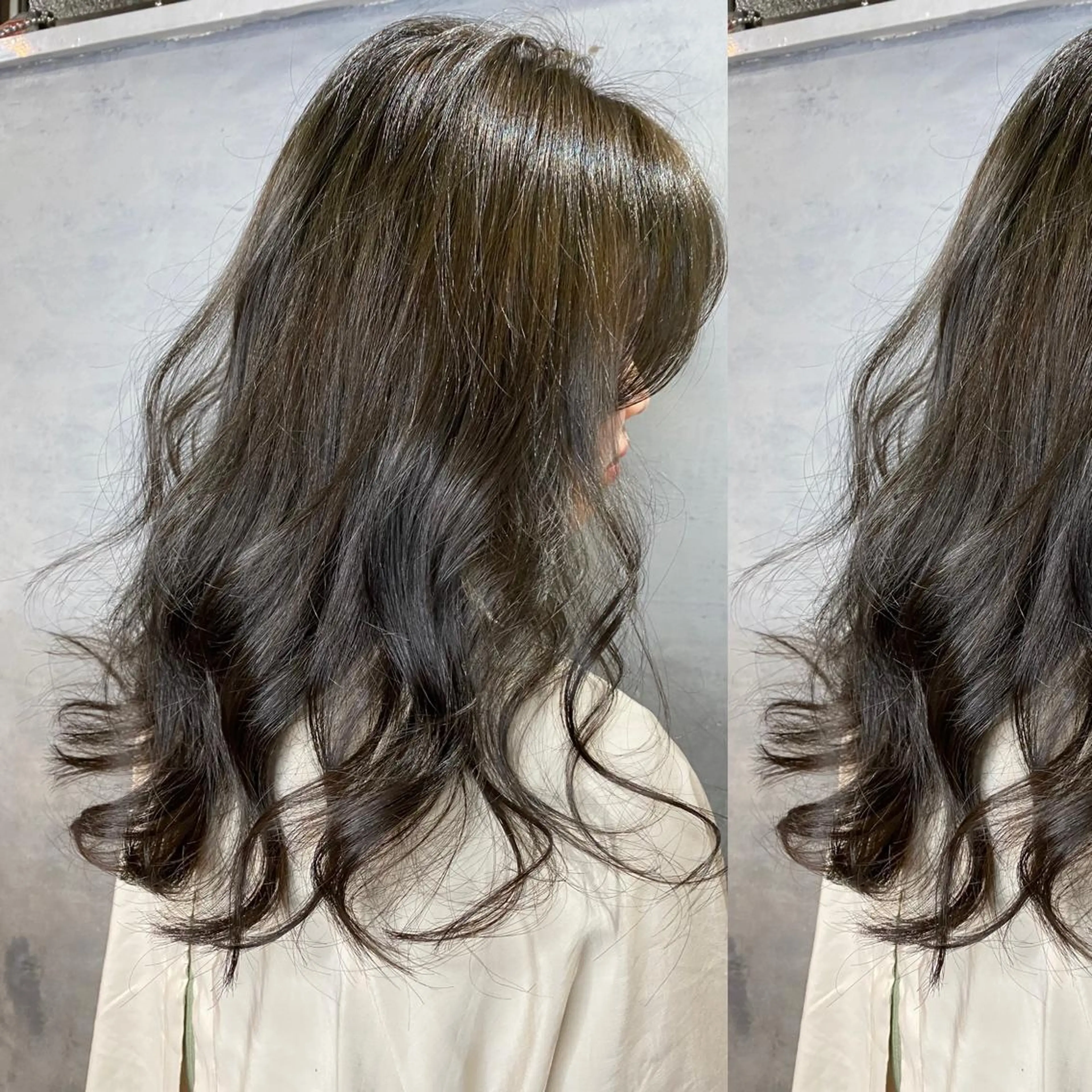 ロング カラー ブルーカラー ブルージュ ヘアカラー ツキノキ ミナのヘアスタイル