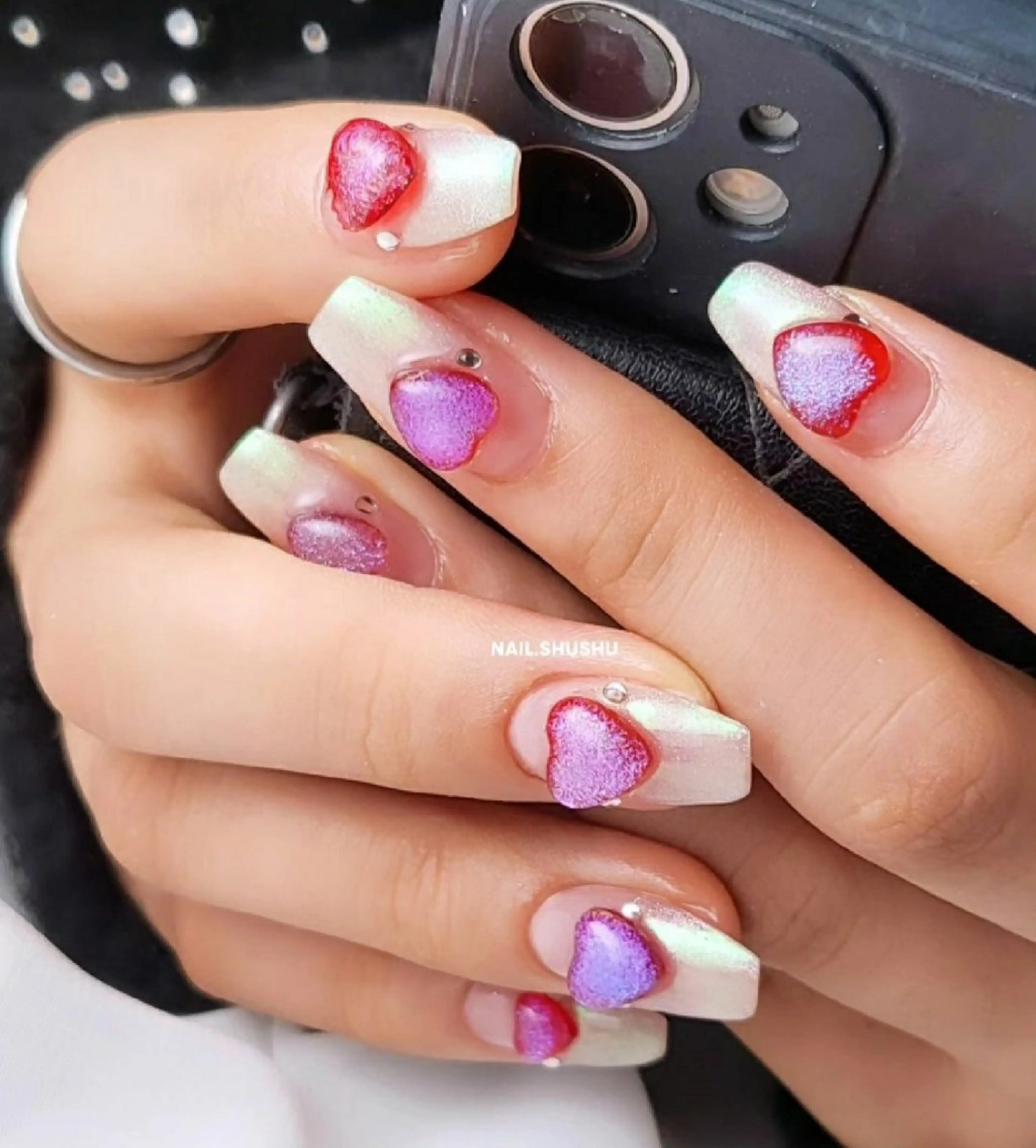 ネイル 持ち込み ニュアンスネイル ワンカラーネイル シンプルネイル ハンドネイル 3dパーツ/流行り 👧shushu❤️のネイルデザイン