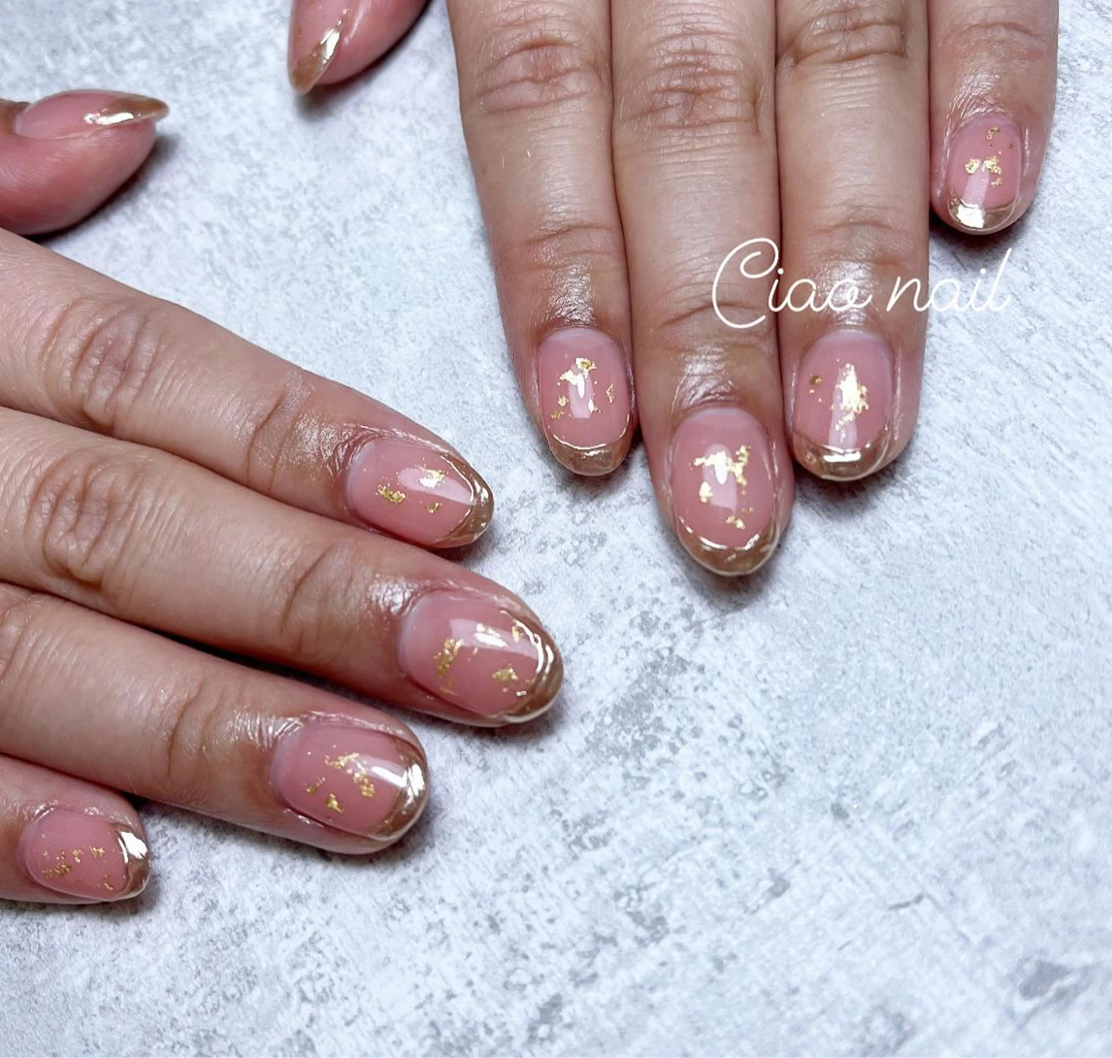 ネイル フレンチネイル ミラーネイル #Amin所属・#Amin nail salonのネイルデザイン