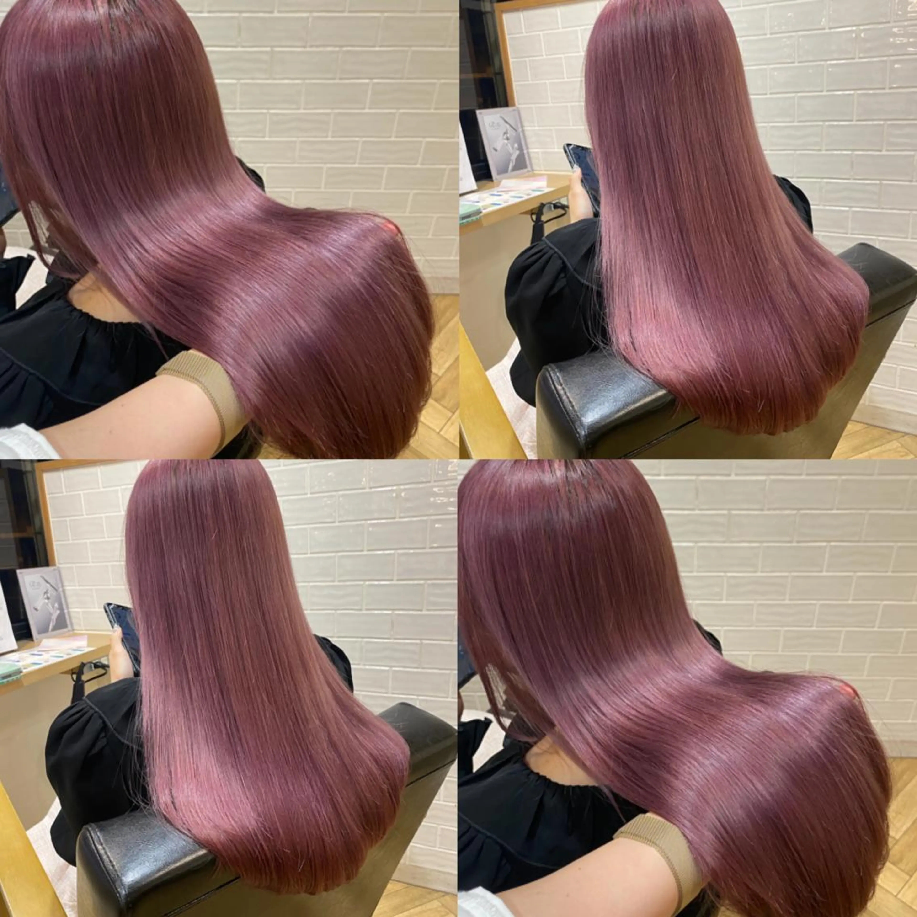 ロング カラー ブリーチ ブリーチなしカラー ピンクカラー 艶カラー/韓国顔周り 🎀mamiのヘアスタイル