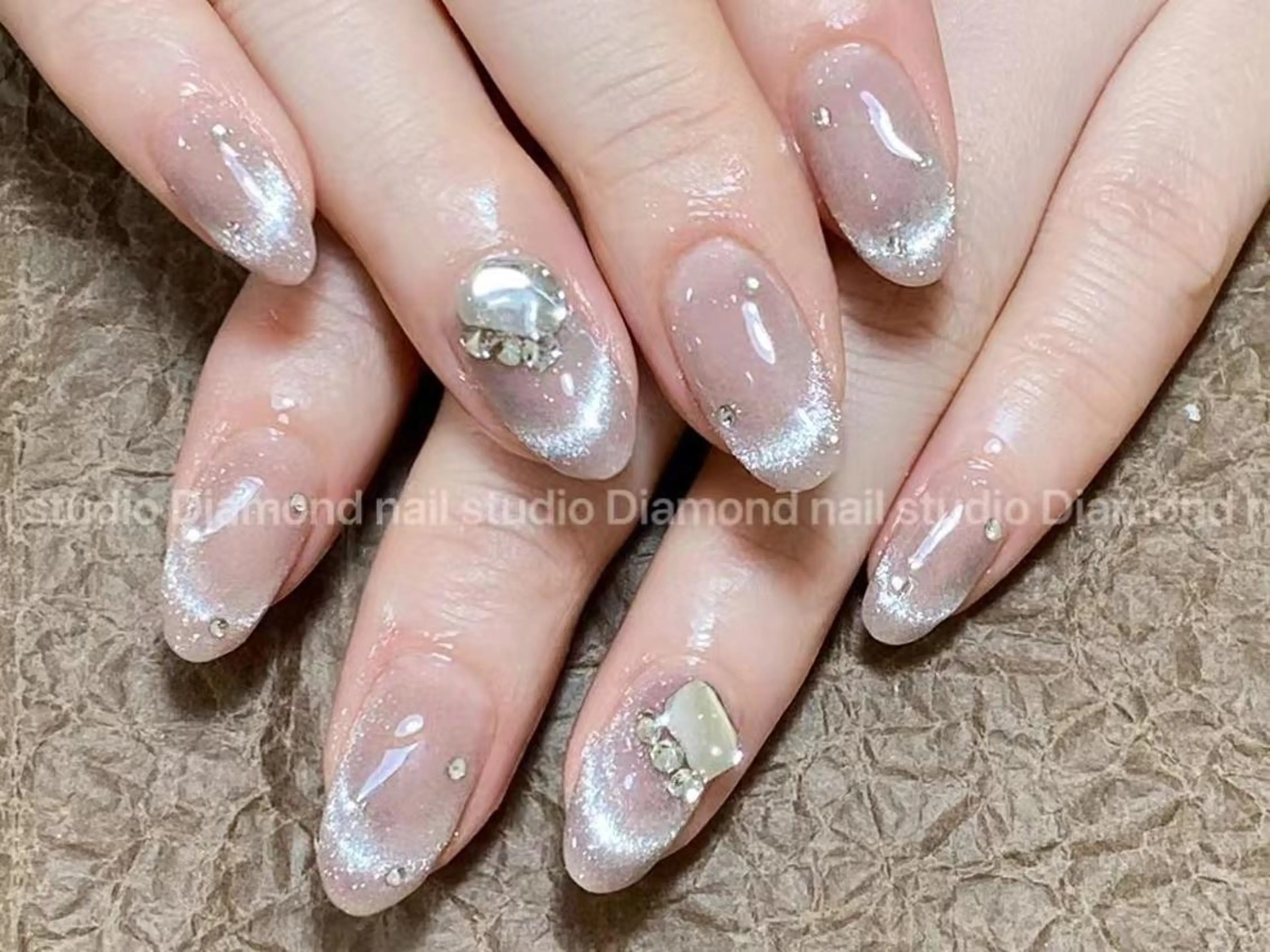 ショート ハンドネイル ハンドケア Diamond 🚢のネイルデザイン