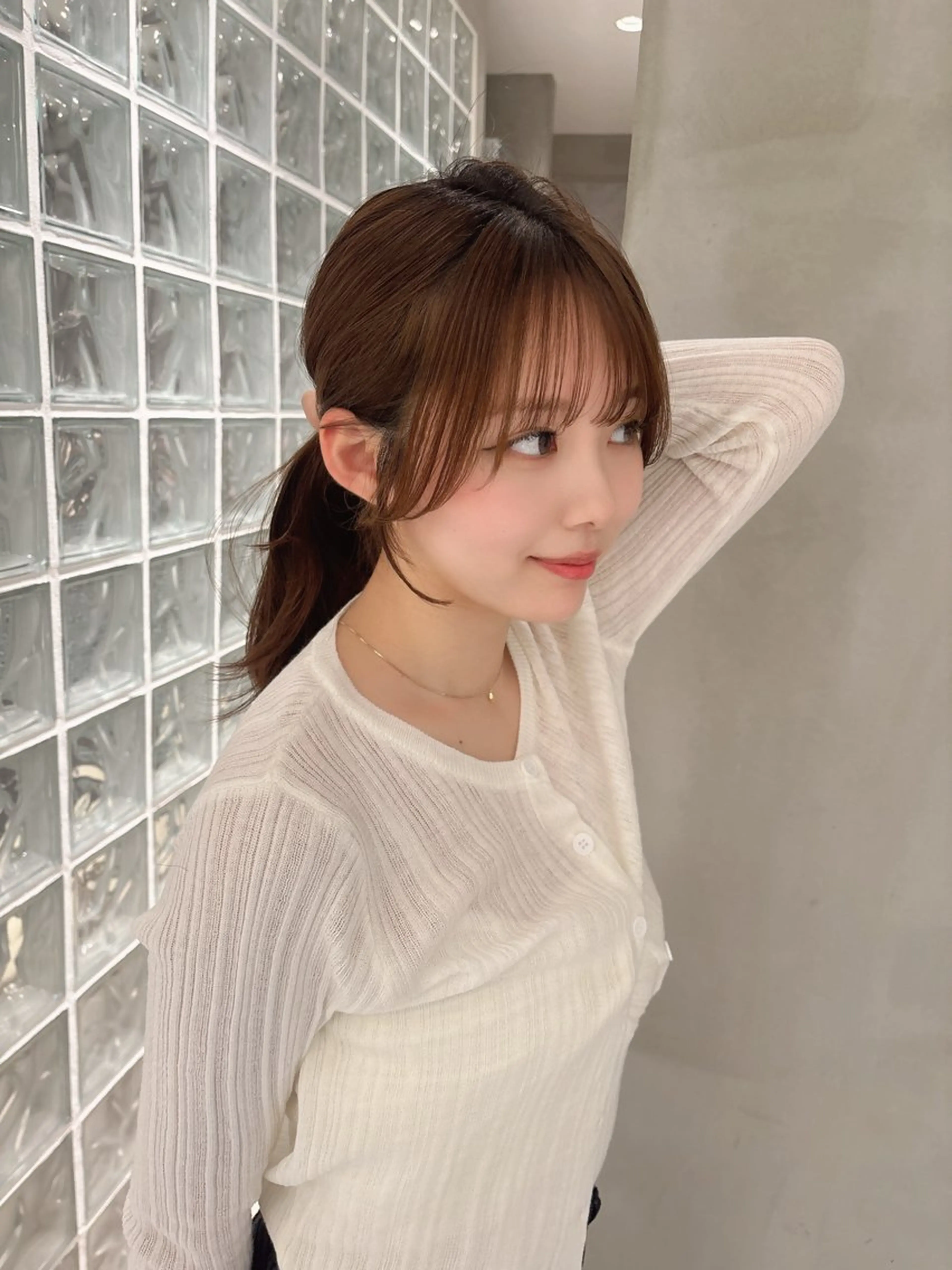 ミディアム カラー 顔周りカット 小顔カット トリートメント カット ヘアカラー トリートメント 透明感カラー/艶髪 髪質改善/AYARIのヘアスタイル