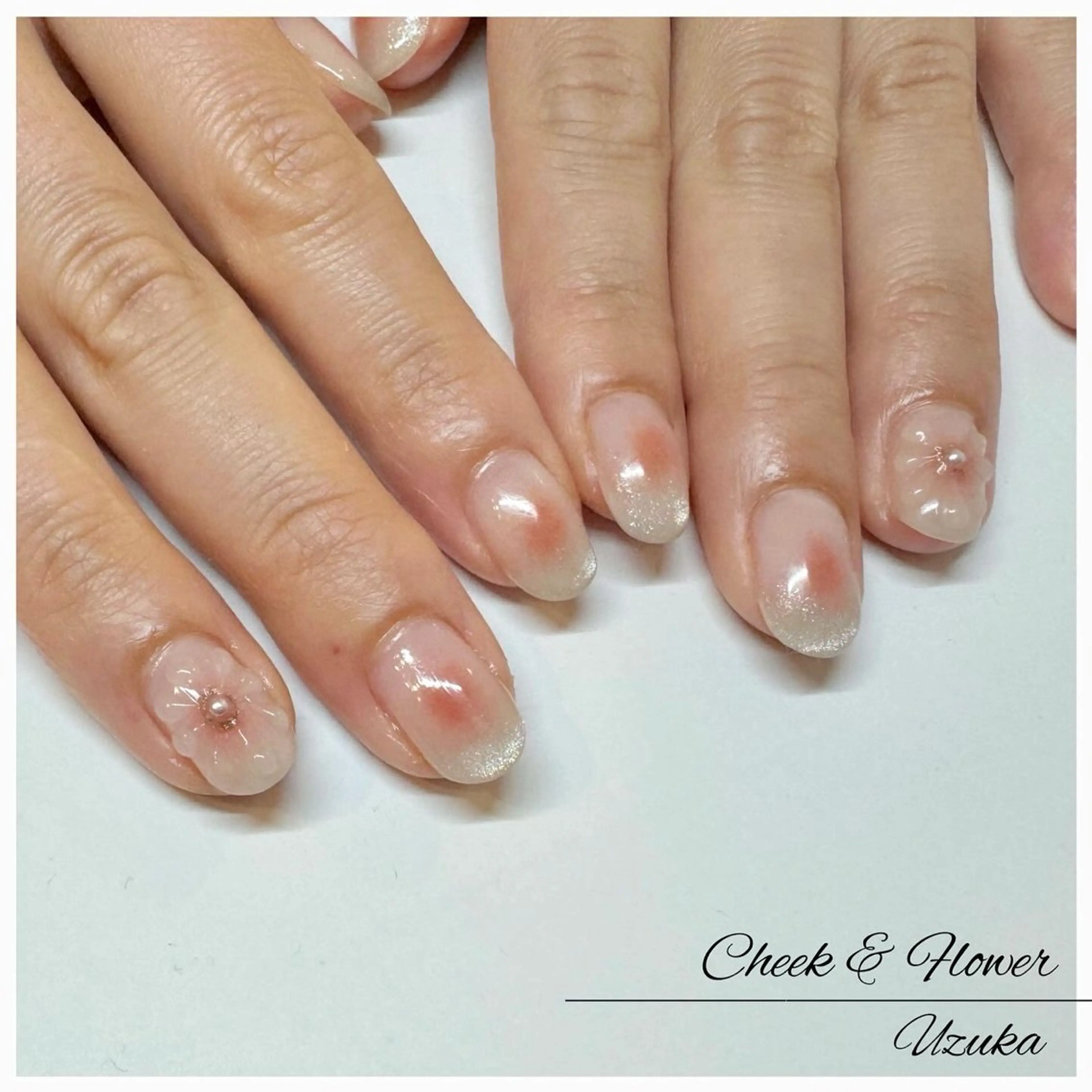 ネイル チークネイル マグネットネイル 春ネイル 【 enn 】 Uzuka Yukaのネイルデザイン