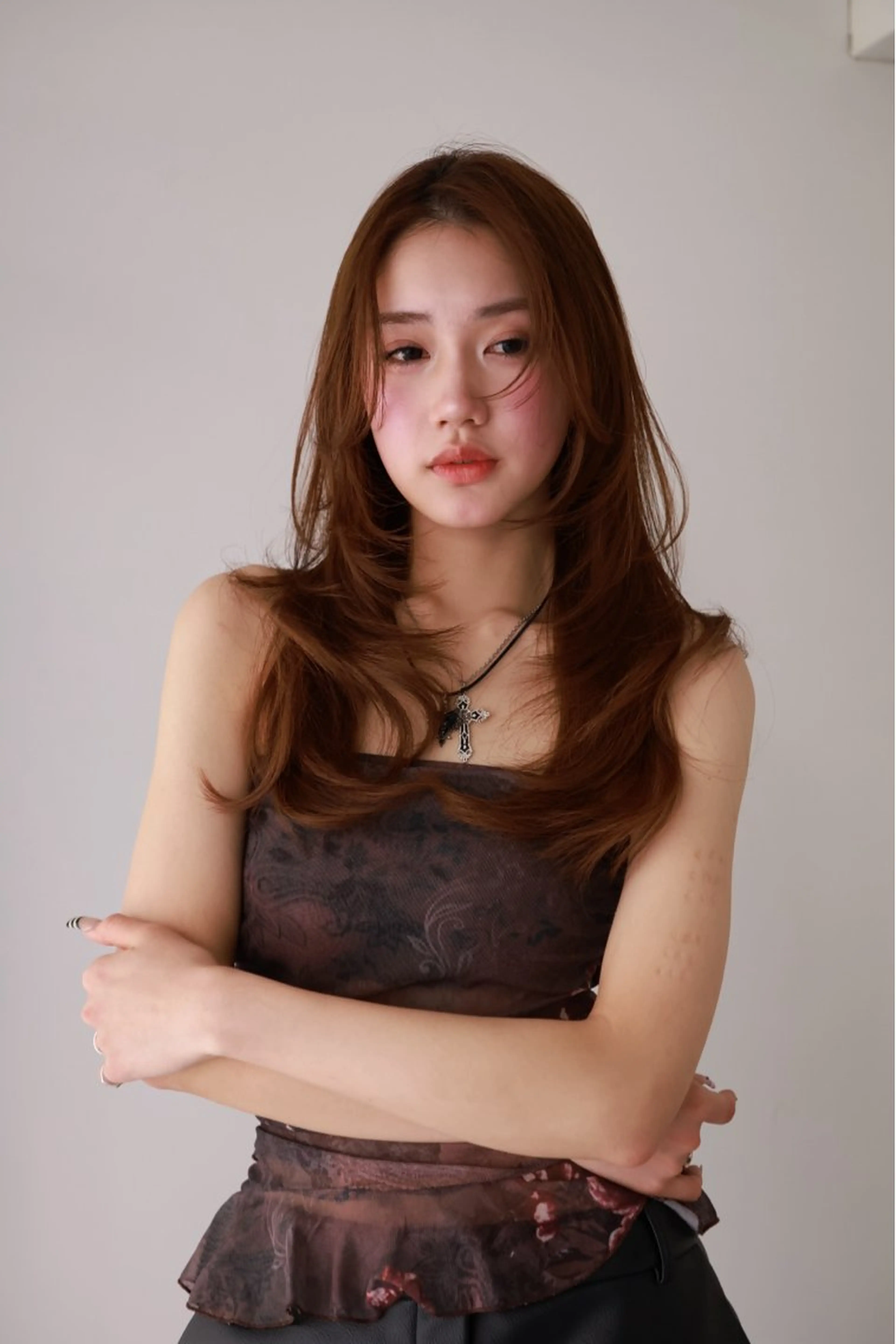 ロング レイヤーカット 立川🤍韓国ヘア/ レイヤー🇰🇷🖤のヘアスタイル