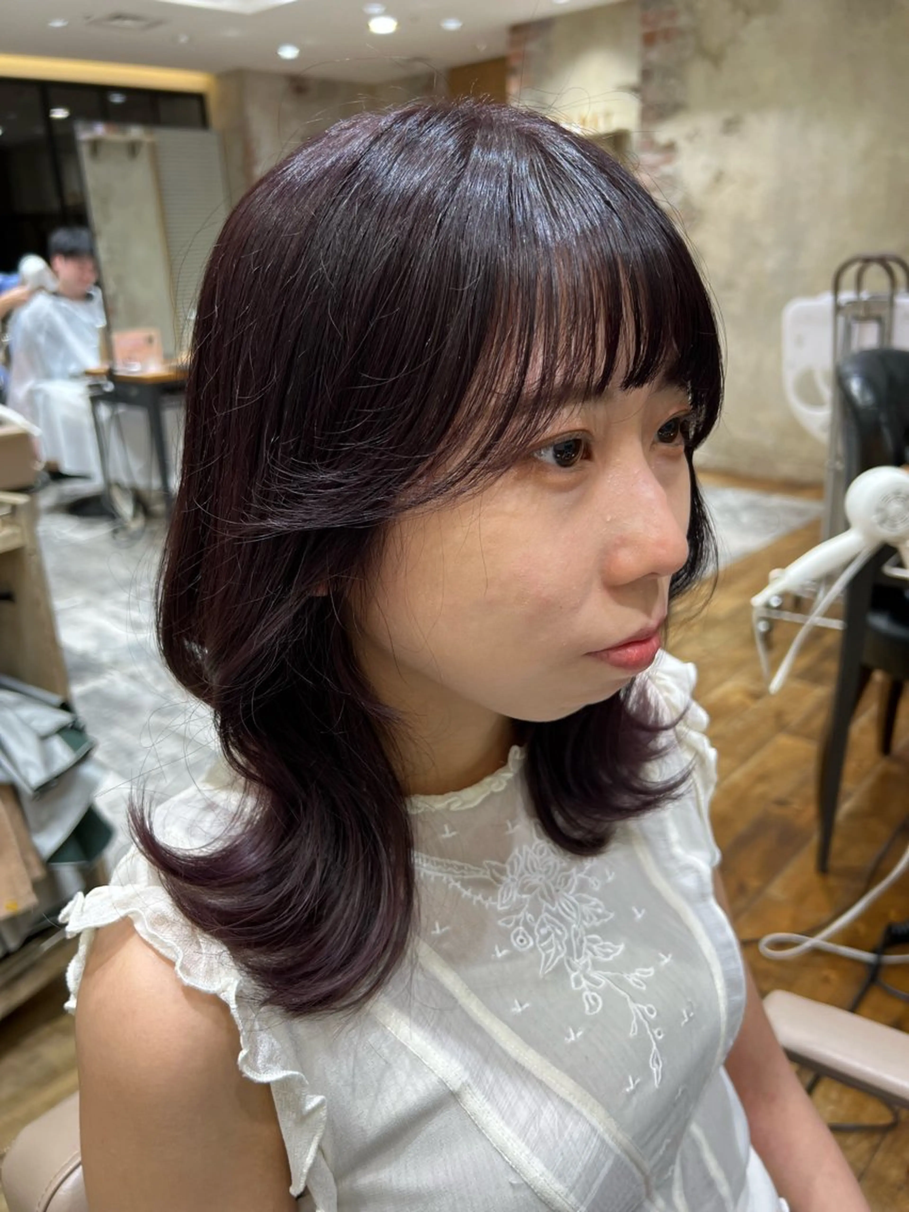 ミディアム カラー パーマ 💍新宿ショート 💍岩田莉奈のヘアスタイル