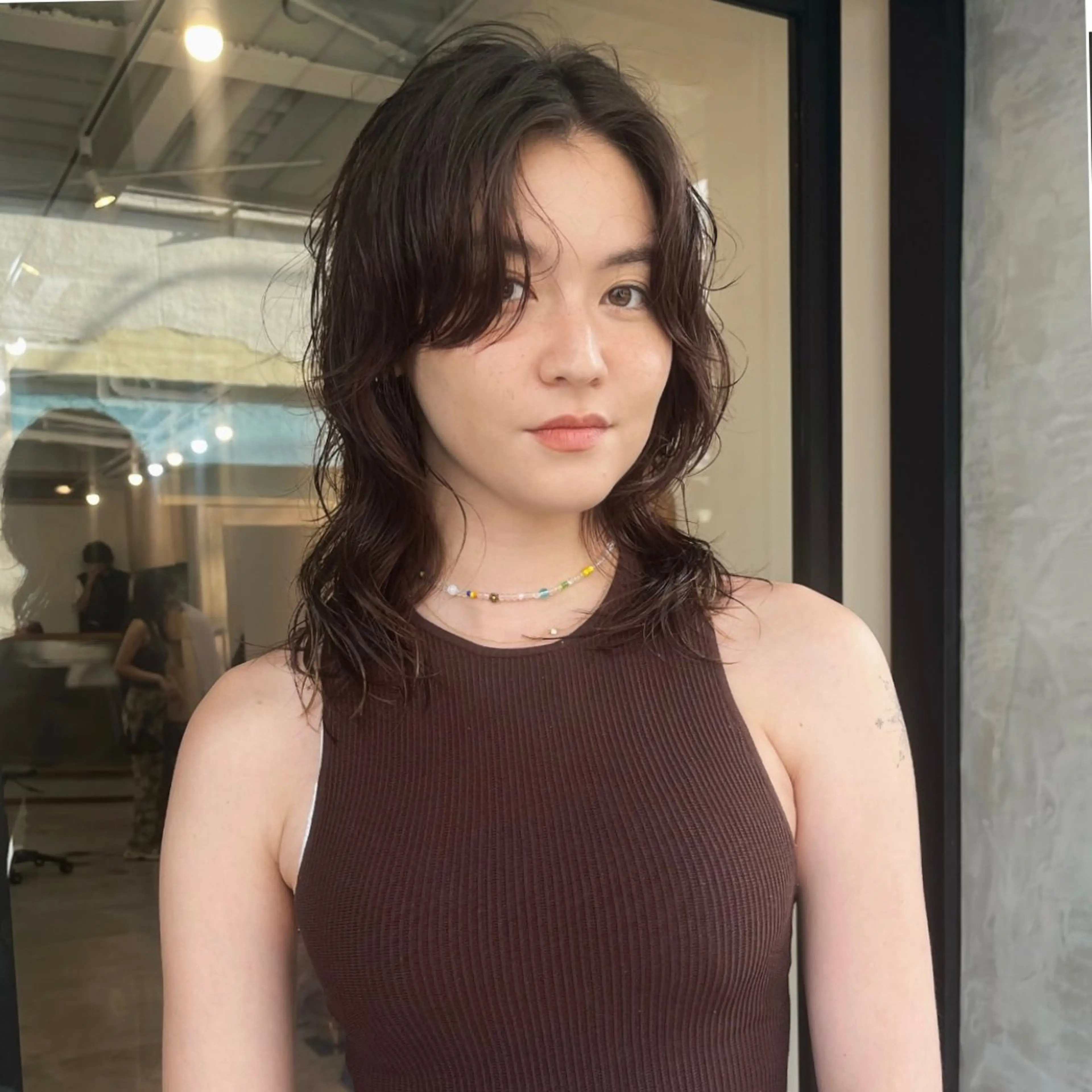 ミディアム ミディアムパーマ くせ毛 くぎお けんじのヘアスタイル