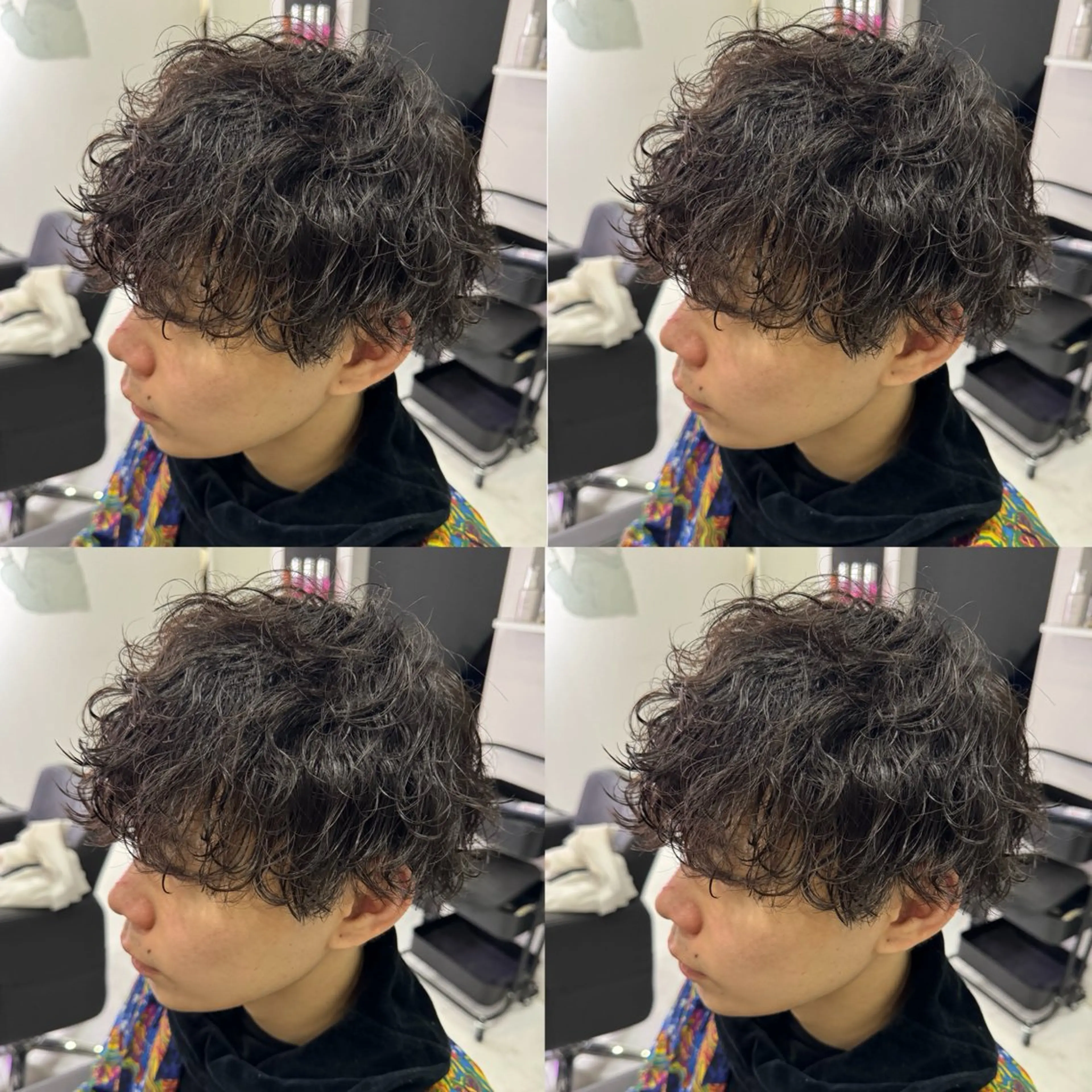 ミディアム パーマ メンズ カット パーマ 🟣メンズパーマ 川端 永遠🟣のヘアスタイル