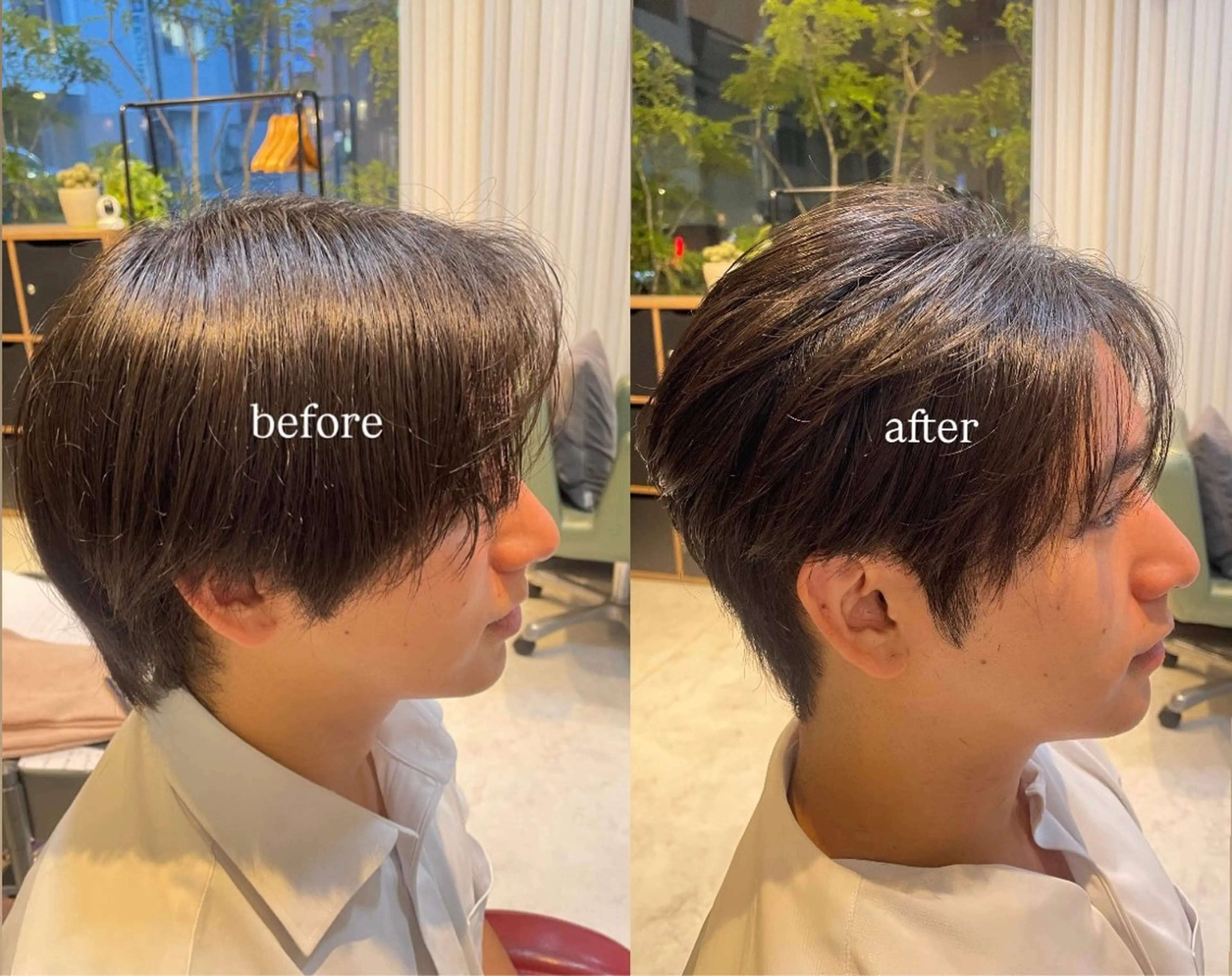 ショート メンズ シースルーバング wakana／ メンズカット／カラーのヘアスタイル