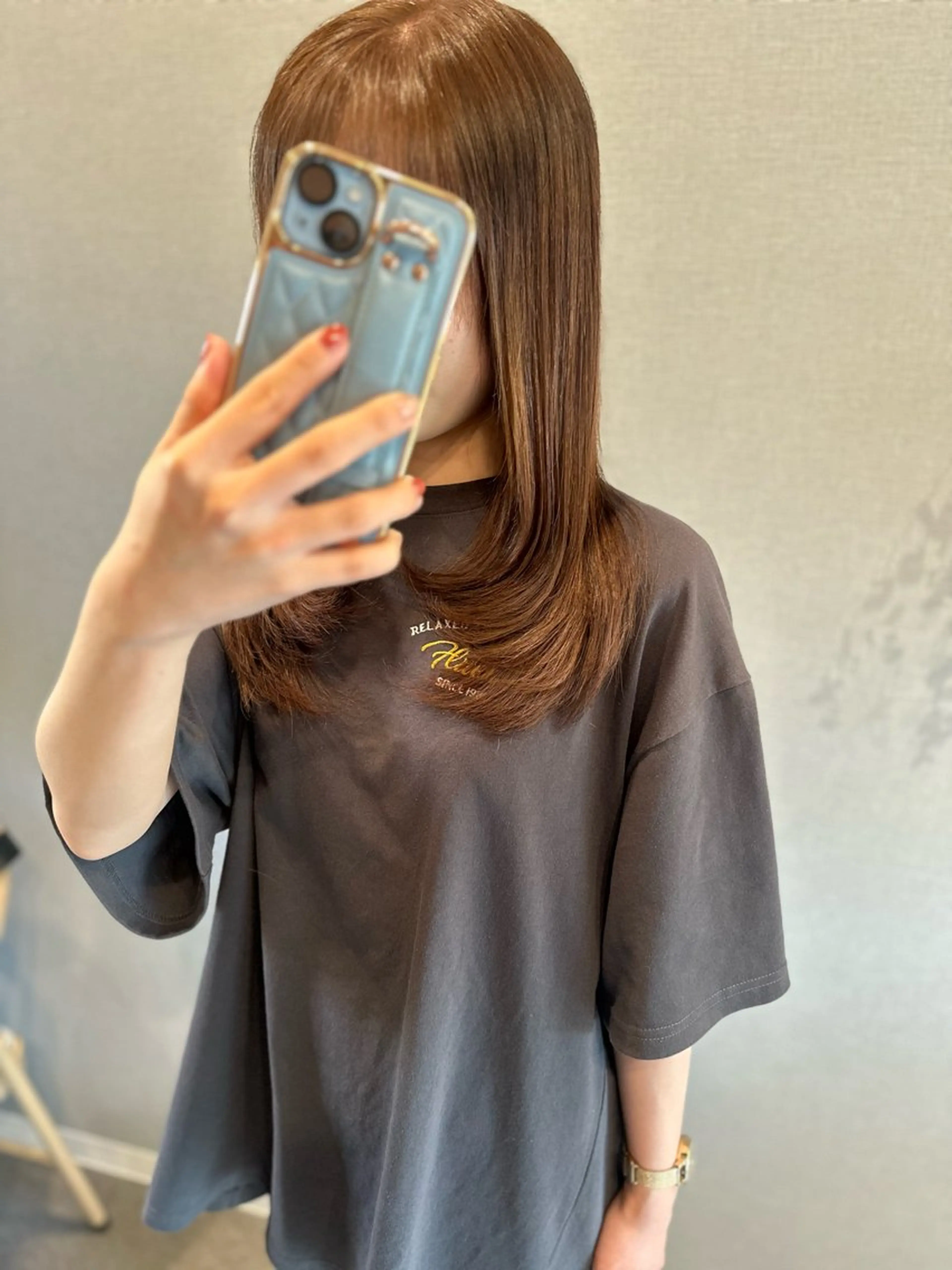 ロング カラー カット ヘアカラー トリートメント K Harukaのヘアスタイル