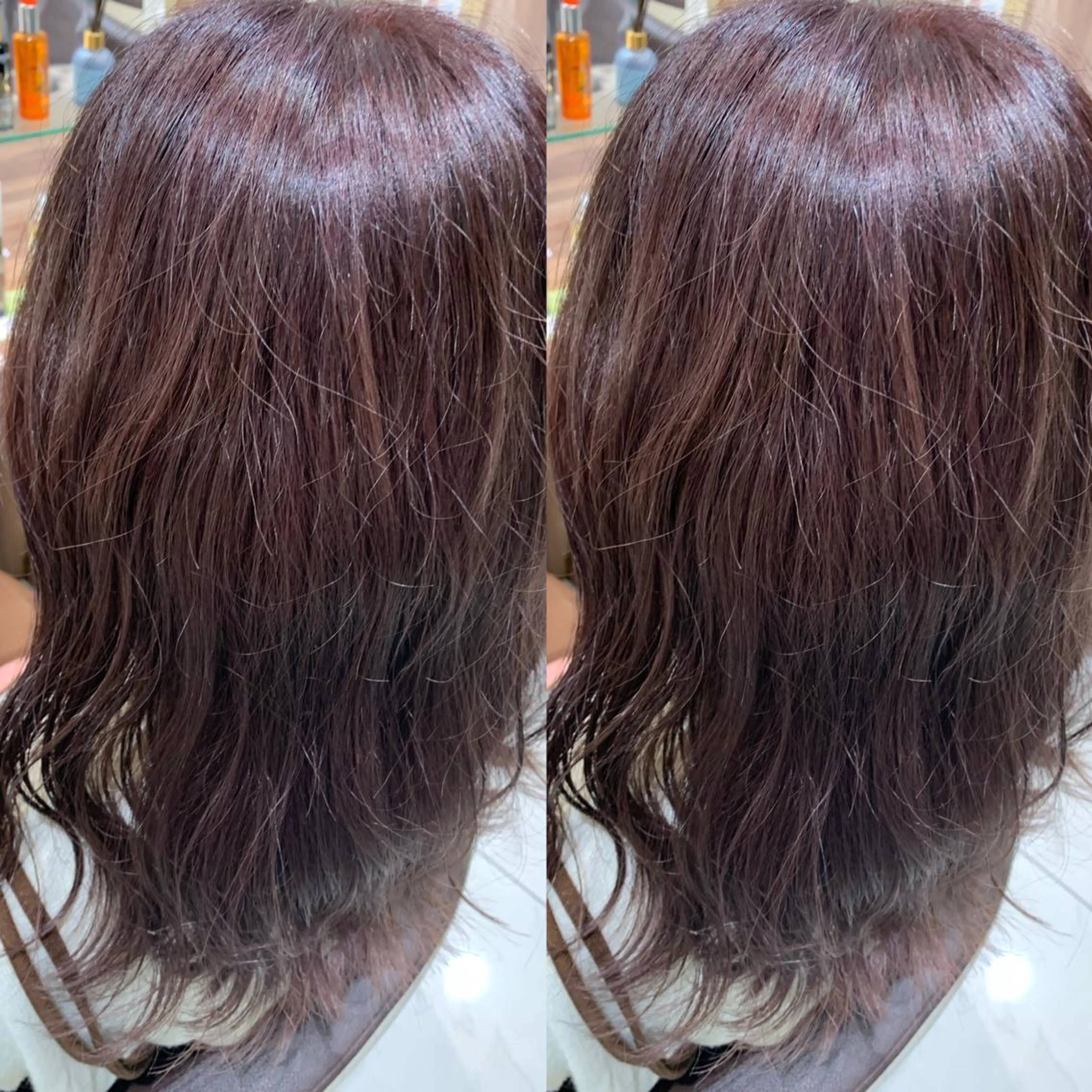 セミロング カラー ヘアアレンジ ブラウンカラー ピンクカラー ピンクブラウン 盛れる韓国ヘア♡ 🌻鈴木花🌈のヘアスタイル