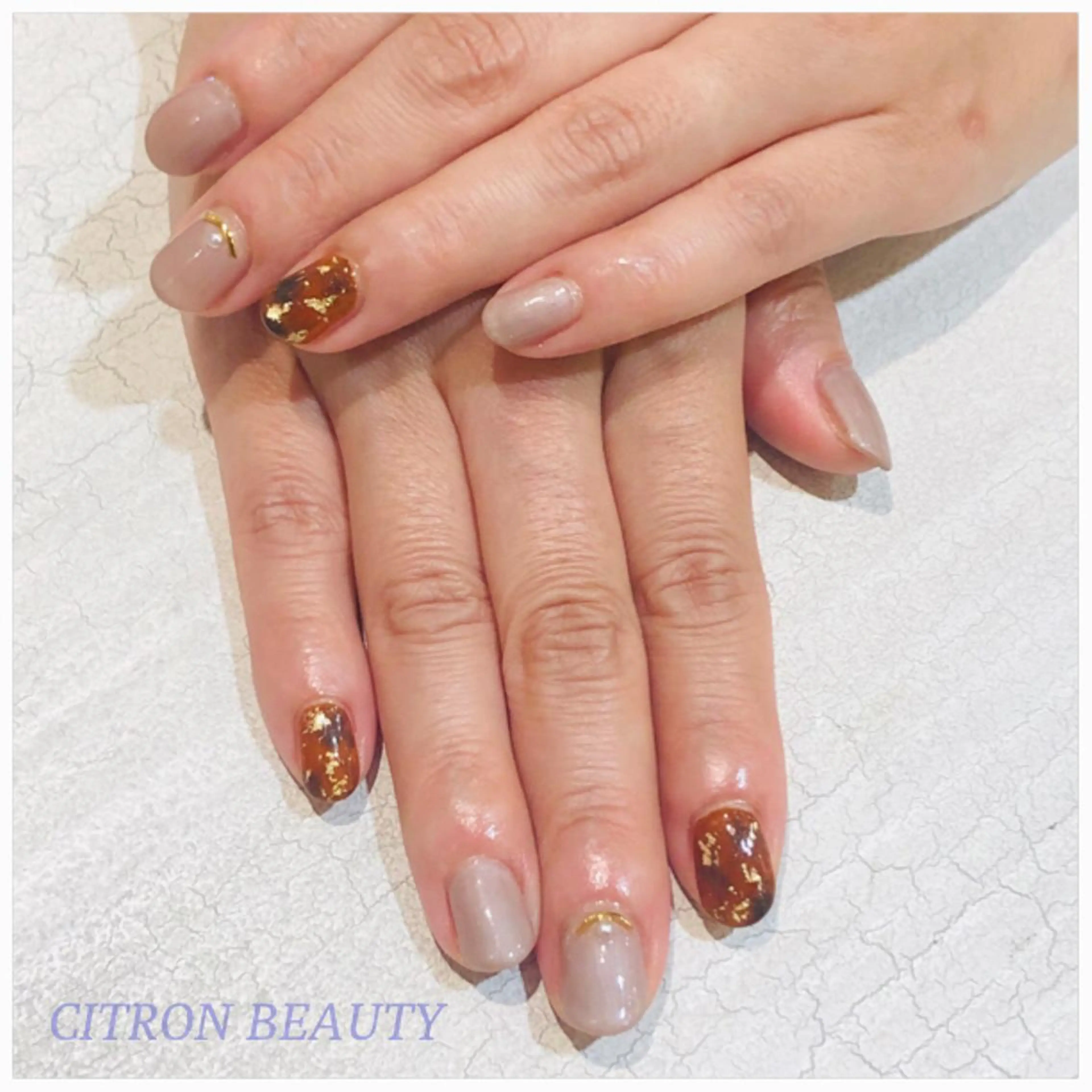 ネイル べっ甲ネイル CITRON NAIL💅練習生のネイルデザイン