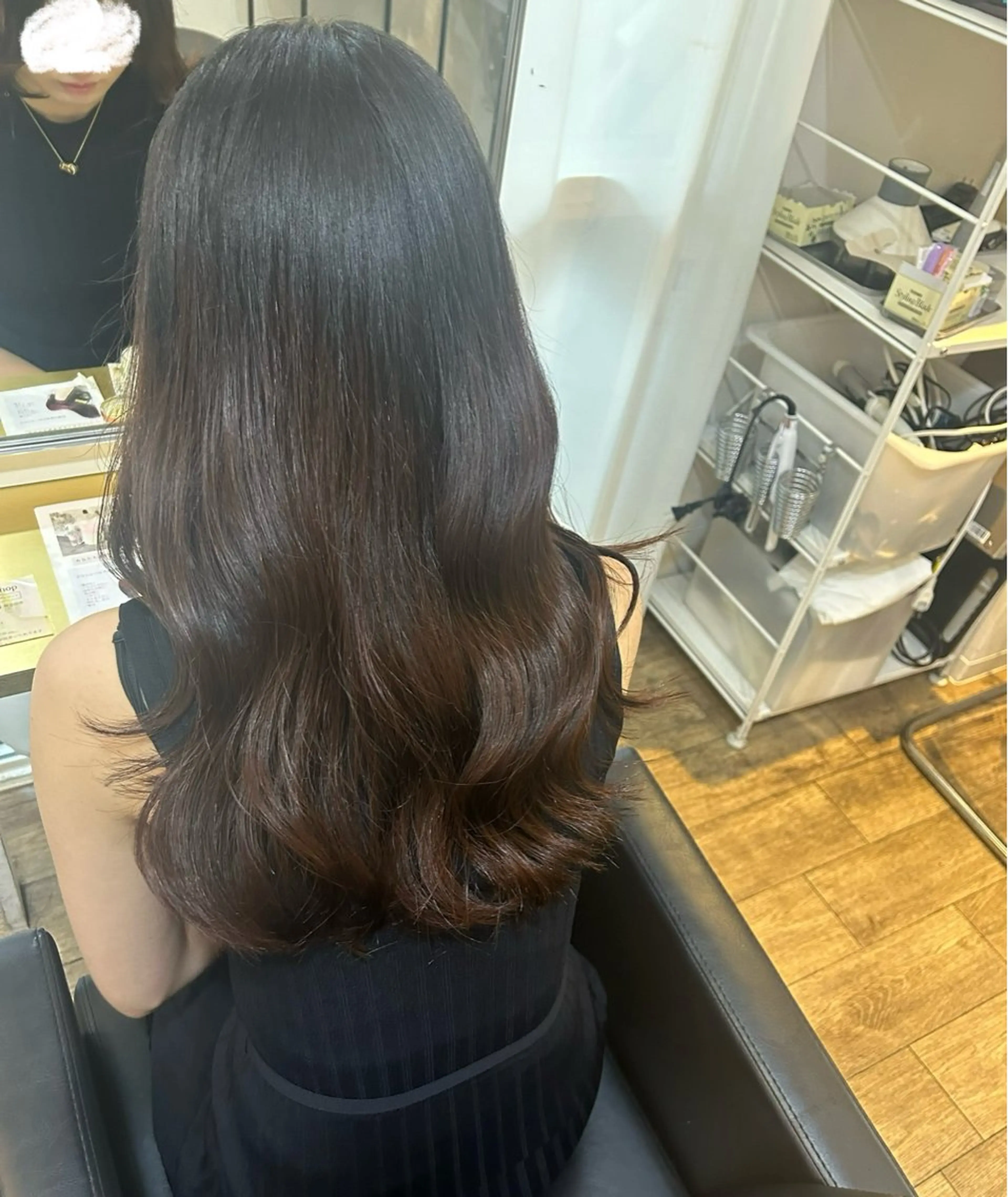 ロング ボブ くびれヘア 顔周りカット 韓国風ヘア レイヤーカット ブリーチなしベージュ /ヘアセット/ミユのヘアスタイル