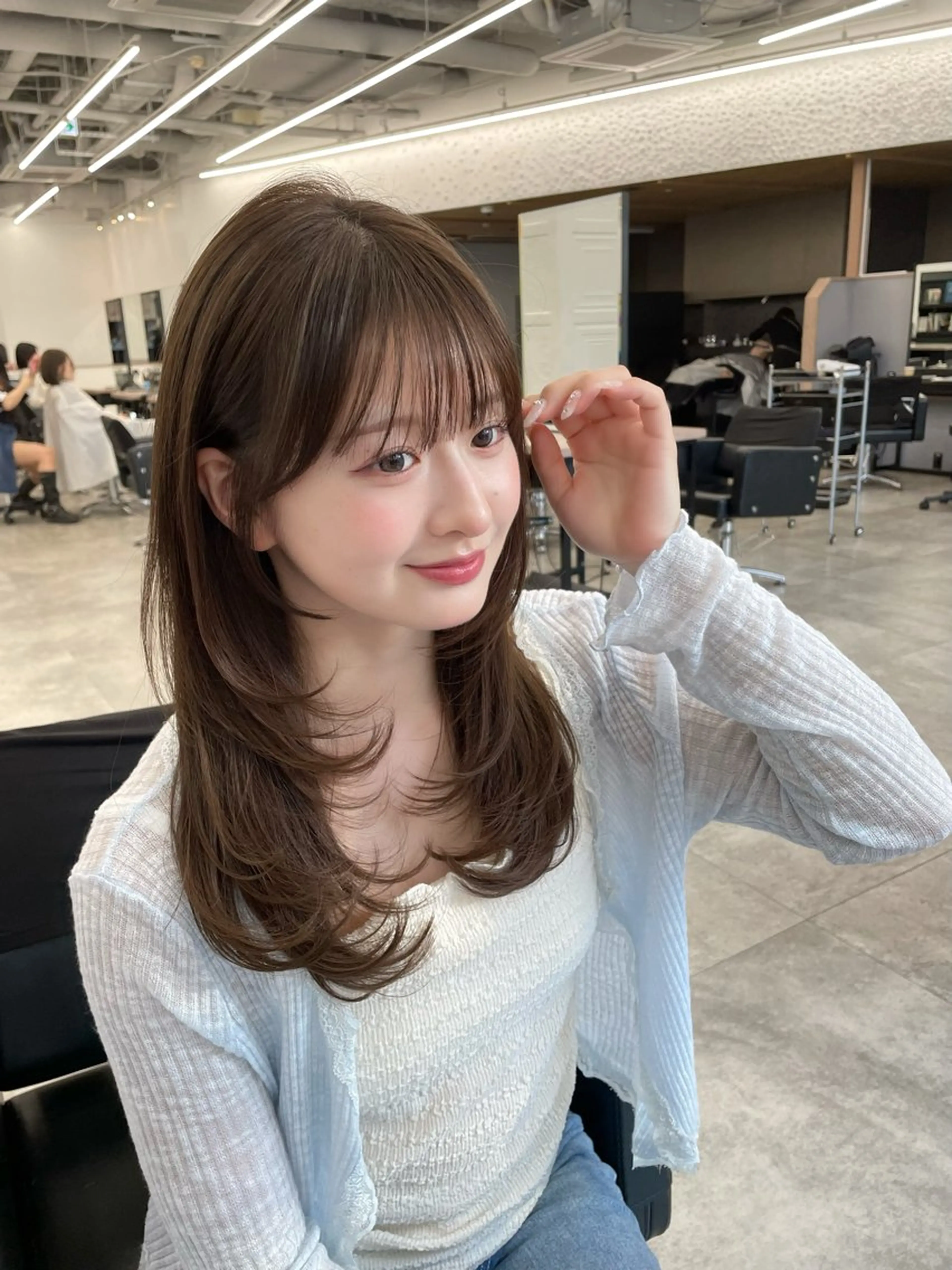 セミロング カット ヘアカラー トリートメント 🍑暖色/レイヤー/ 真希🎀のヘアスタイル