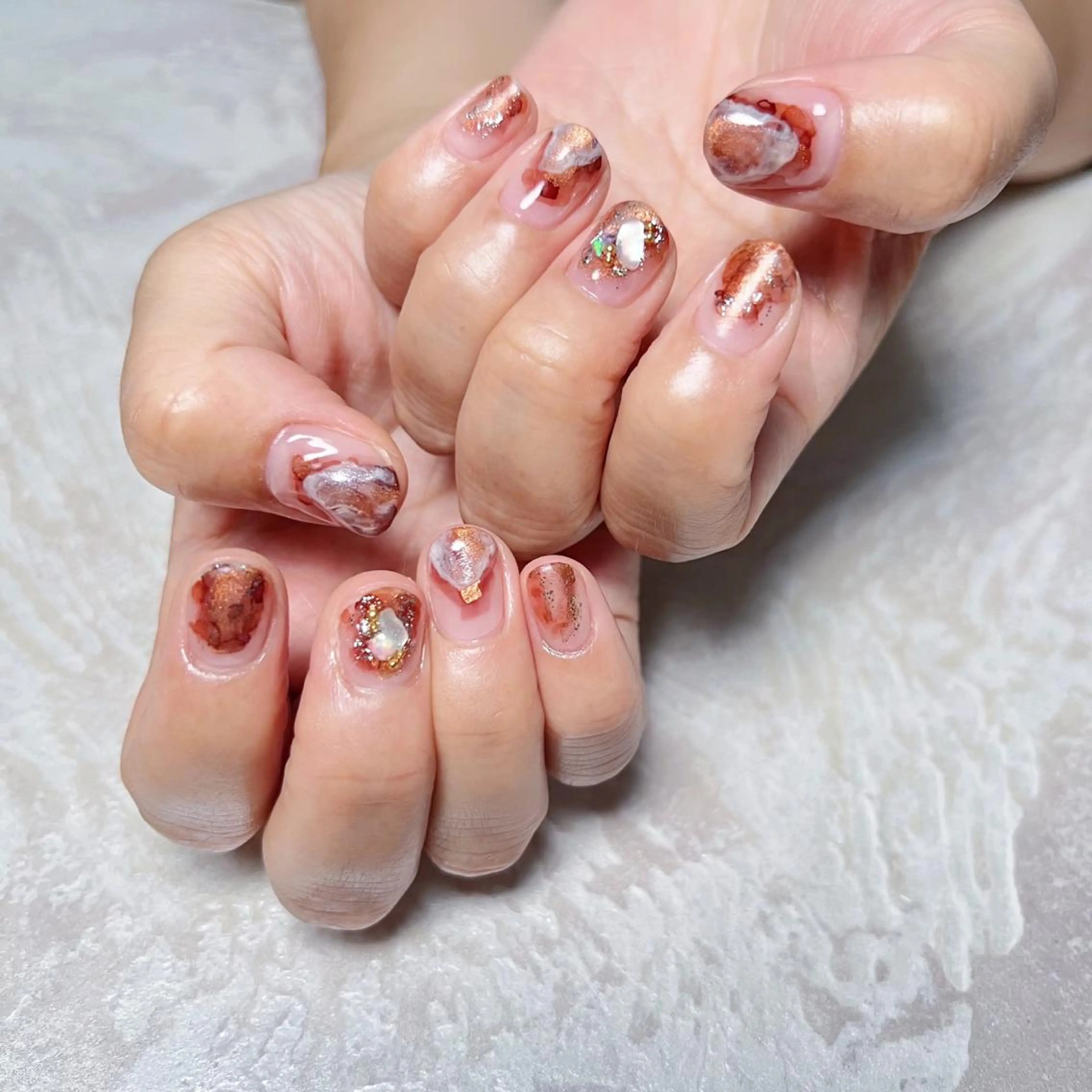 ネイル ニュアンスネイル ショートネイル gemickle nailのネイルデザイン