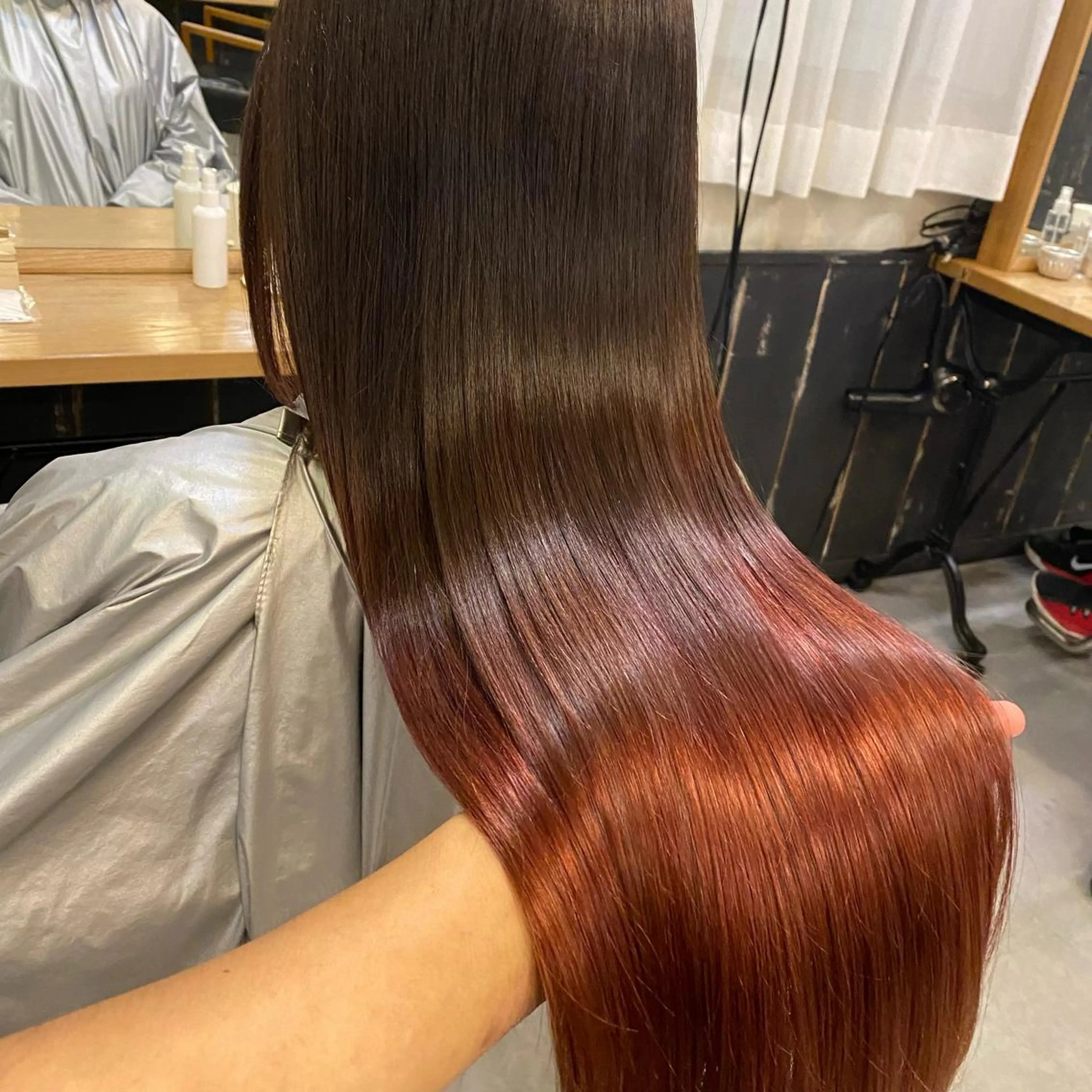 ロング カラー パーマ アッシュ バレイヤージュ ミストバング ブリーチ  フェイスフレーミング カット ヘアカラー トリートメント ヘッドスパ AUBE HAIRazul吉祥寺所属・綺麗な髪質にしたい方 限定🌈清水　祥のヘアスタイル