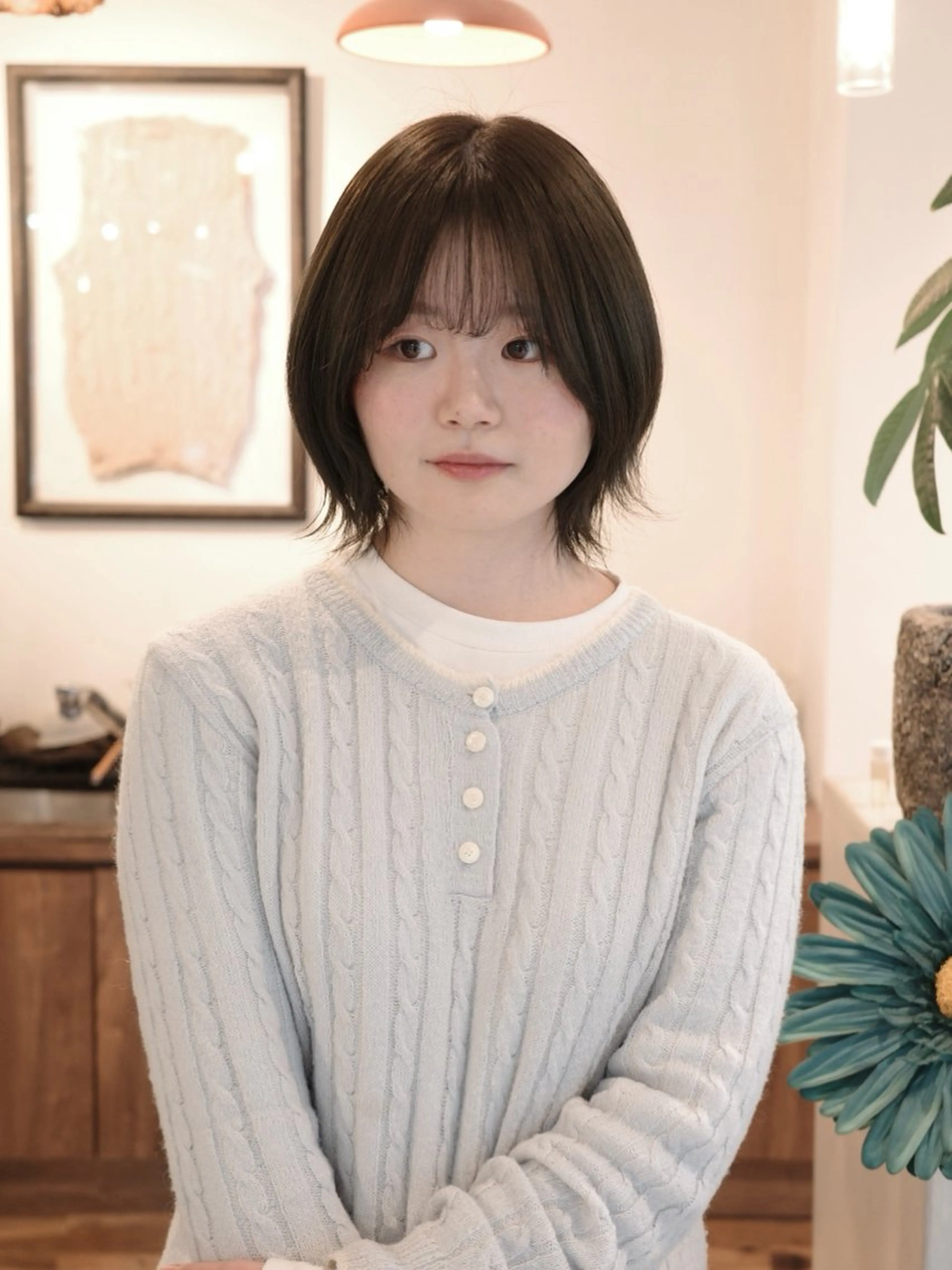 カラー ヘアカラー トリートメント (𝐡)𝐰𝐢𝐦 𝐲𝐮𝐧𝐚のヘアスタイル