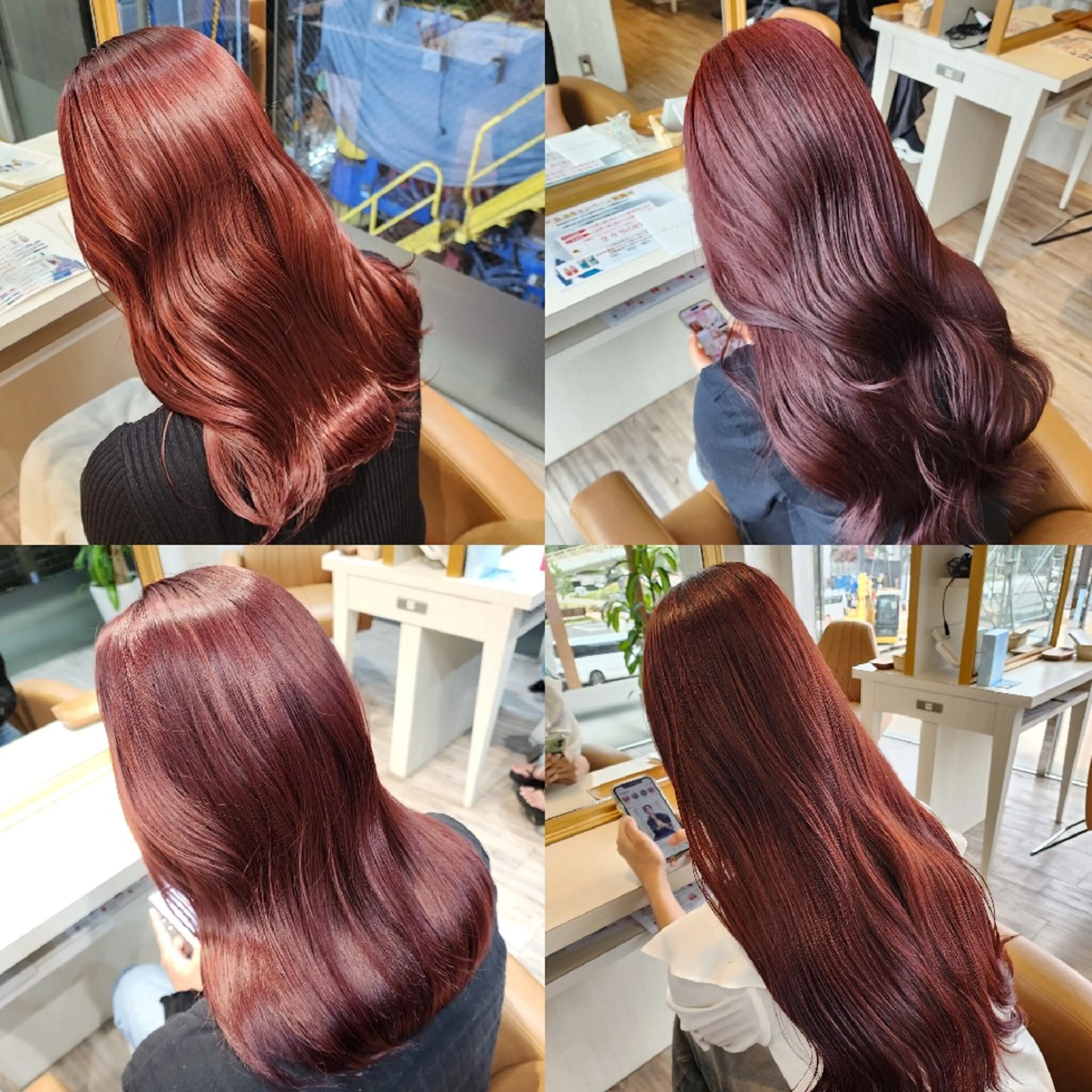 セミロング カラー ブリーチ ボルドーカラー ブラウンカラー ダブルカラー ラベンダーカラー ヘアカラー レイヤーカット/ ウルフカット/大橋 のヘアスタイル