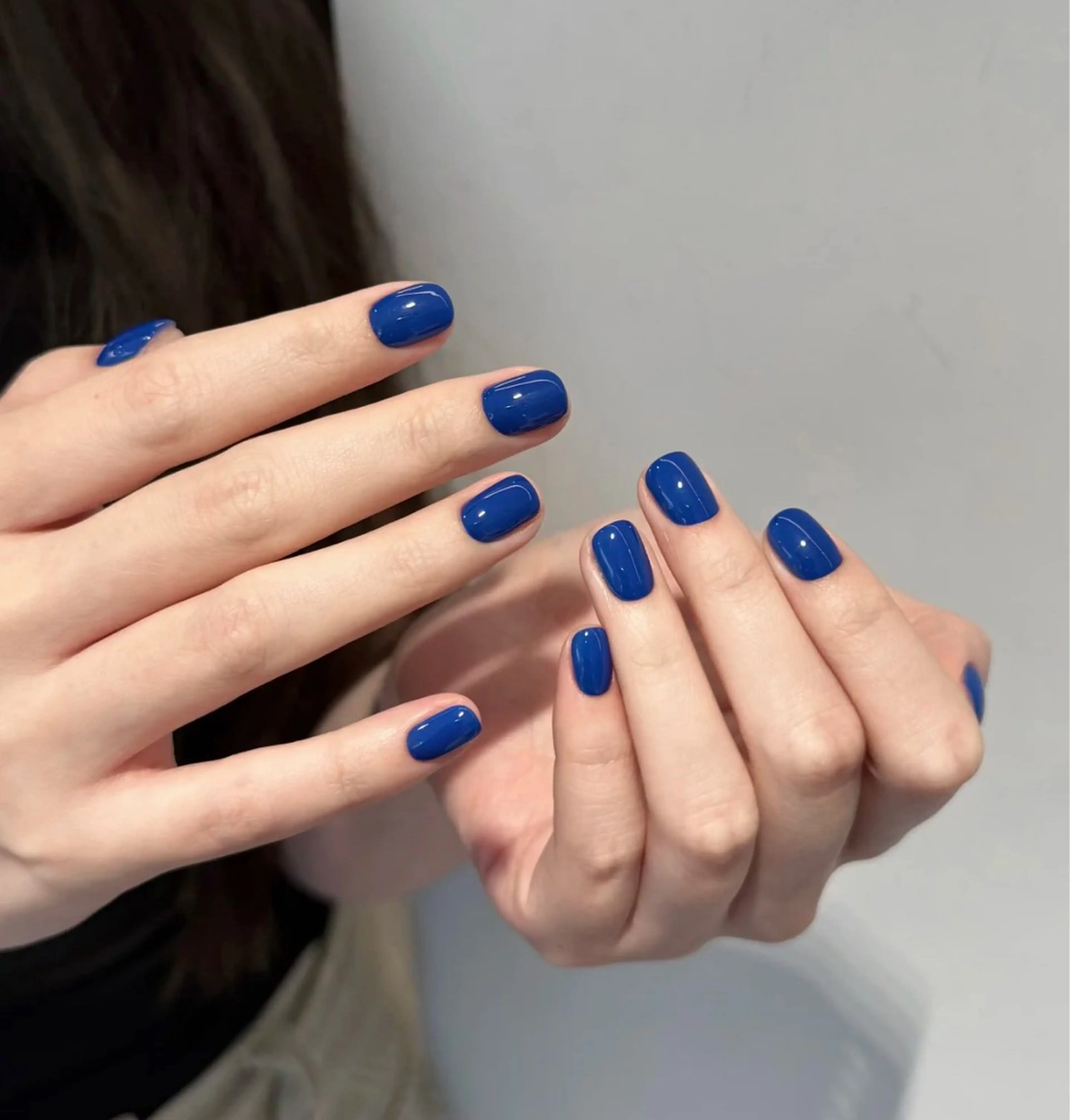 🩵自爪🩵ジェル🩵ワンカラー/フラッシュネイルの写真