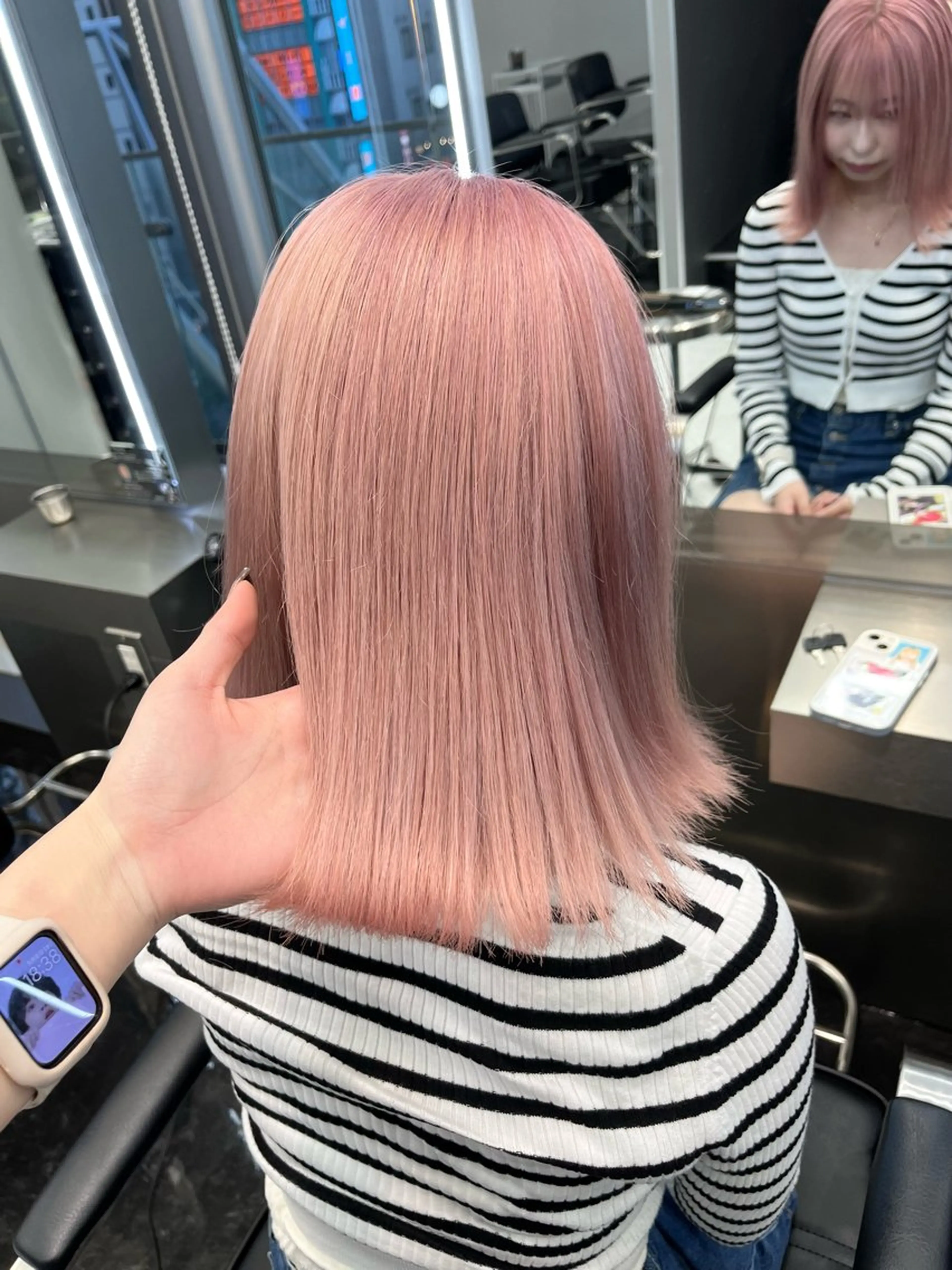 ミディアム カラー ブリーチ ハイトーンカラー 韓国風ヘア ヘアカラー トリートメント ヘアセット 韓国ヘア🖤/透明感 shihoのヘアスタイル