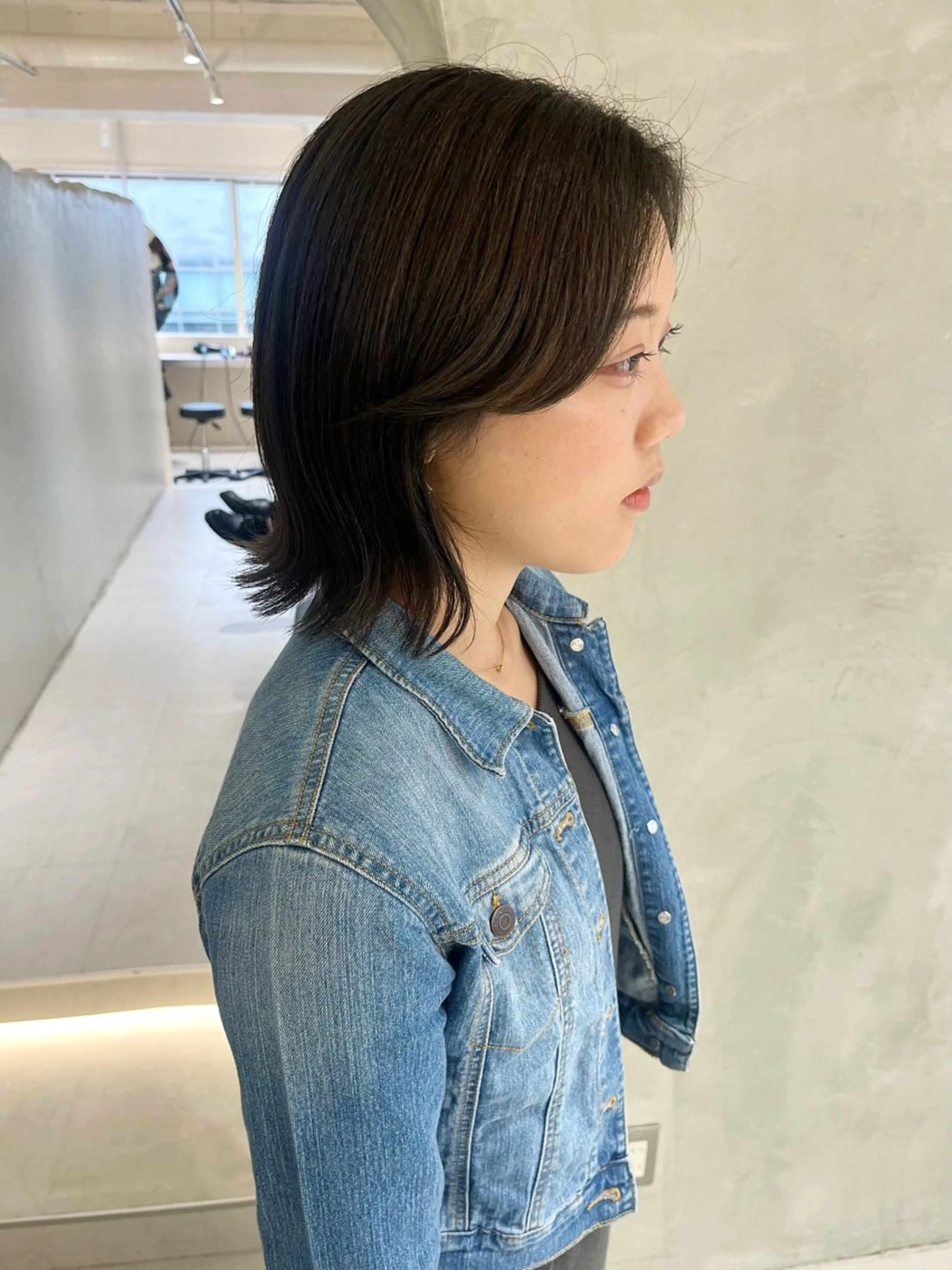 ショート カラー グレージュ オリーブグレージュ オリーブグレー カット ヘアカラー トリートメント effect横浜所属・切りっぱなしボブ/ 艶カラー/綾莉のヘアスタイル