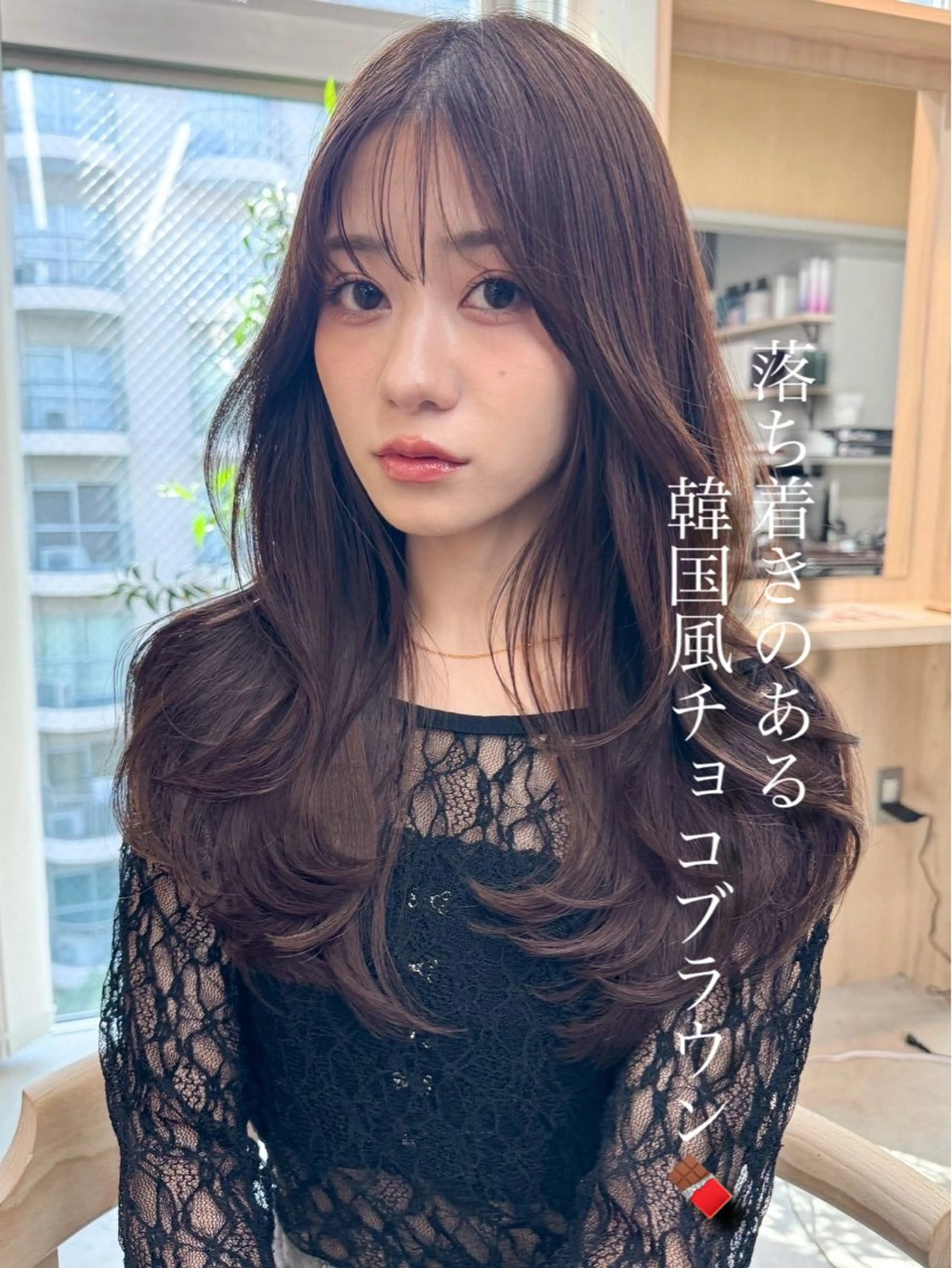 ロング カラー ヘアカラー 🇰🇷韓国レイヤー ハイトーン/暖色のヘアスタイル