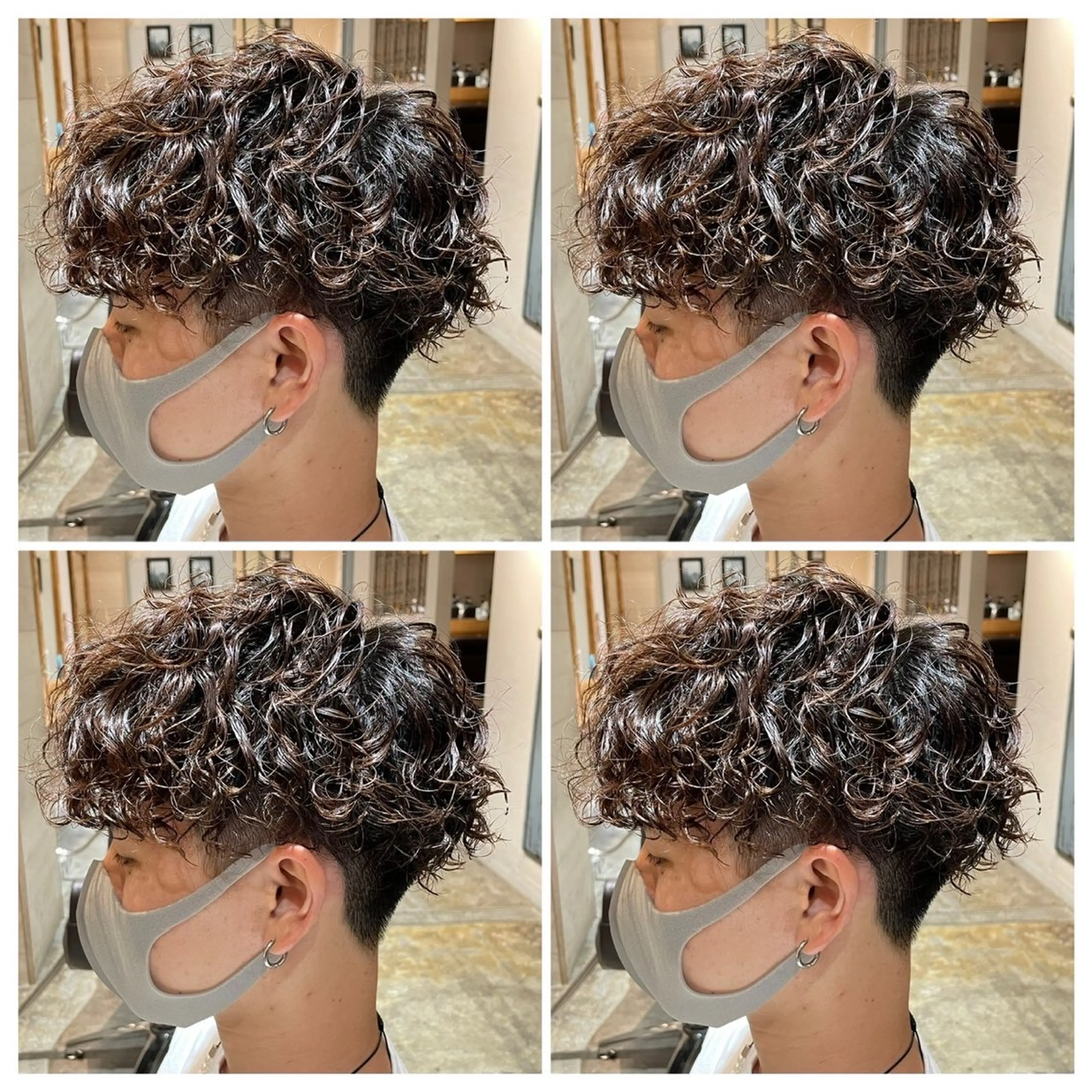 ミディアム パーマ メンズ カット パーマ 🟣メンズパーマ 川端 永遠🟣のヘアスタイル