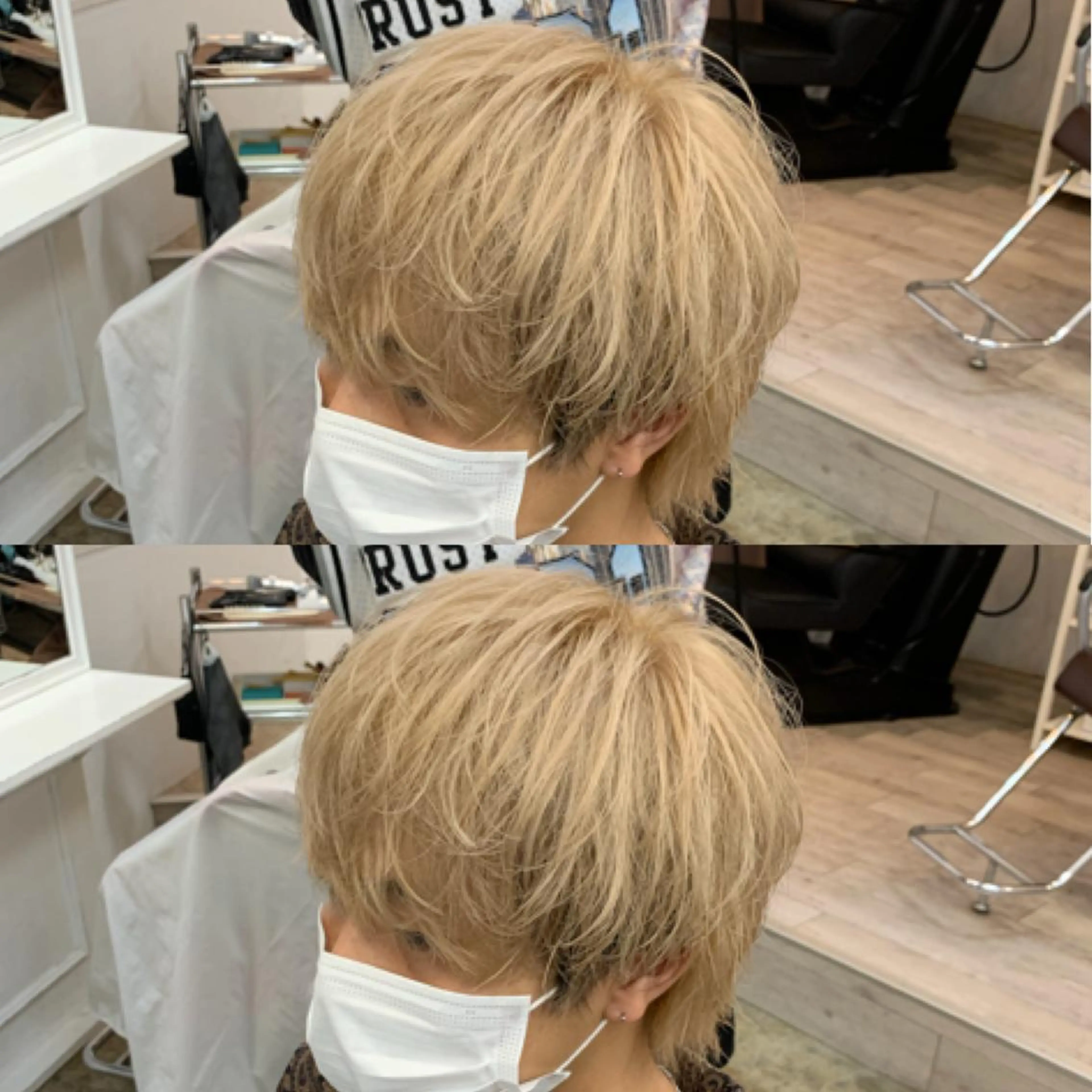 ショート カラー メンズ ベージュカラー ホワイトベージュ メンズ専門店 店長 小柳 裕夢のヘアスタイル