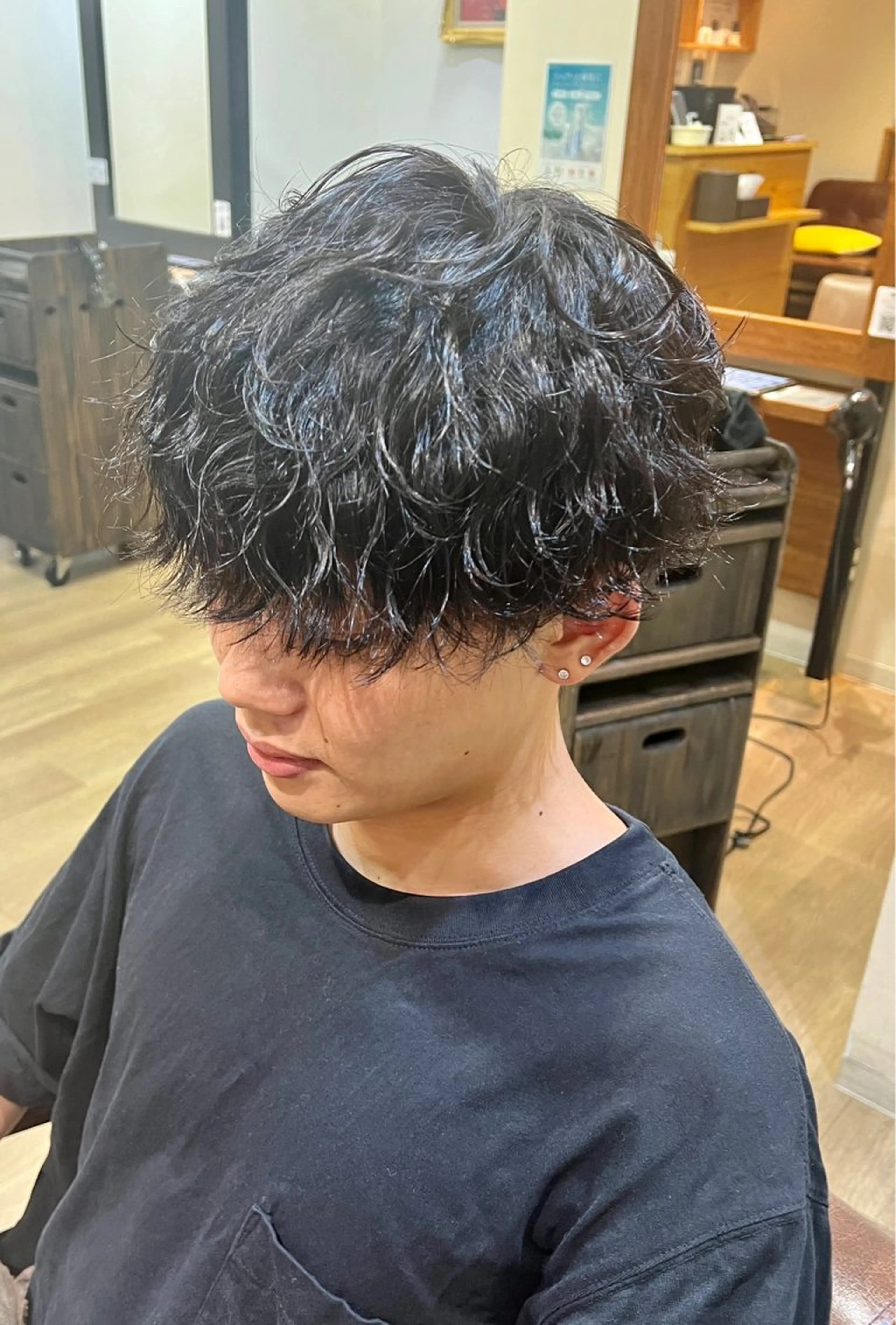 ショート パーマ メンズ メンズパーマ 波巻きパーマ アトリエNew York三ノ輪店所属・miku 三ノ輪のヘアスタイル