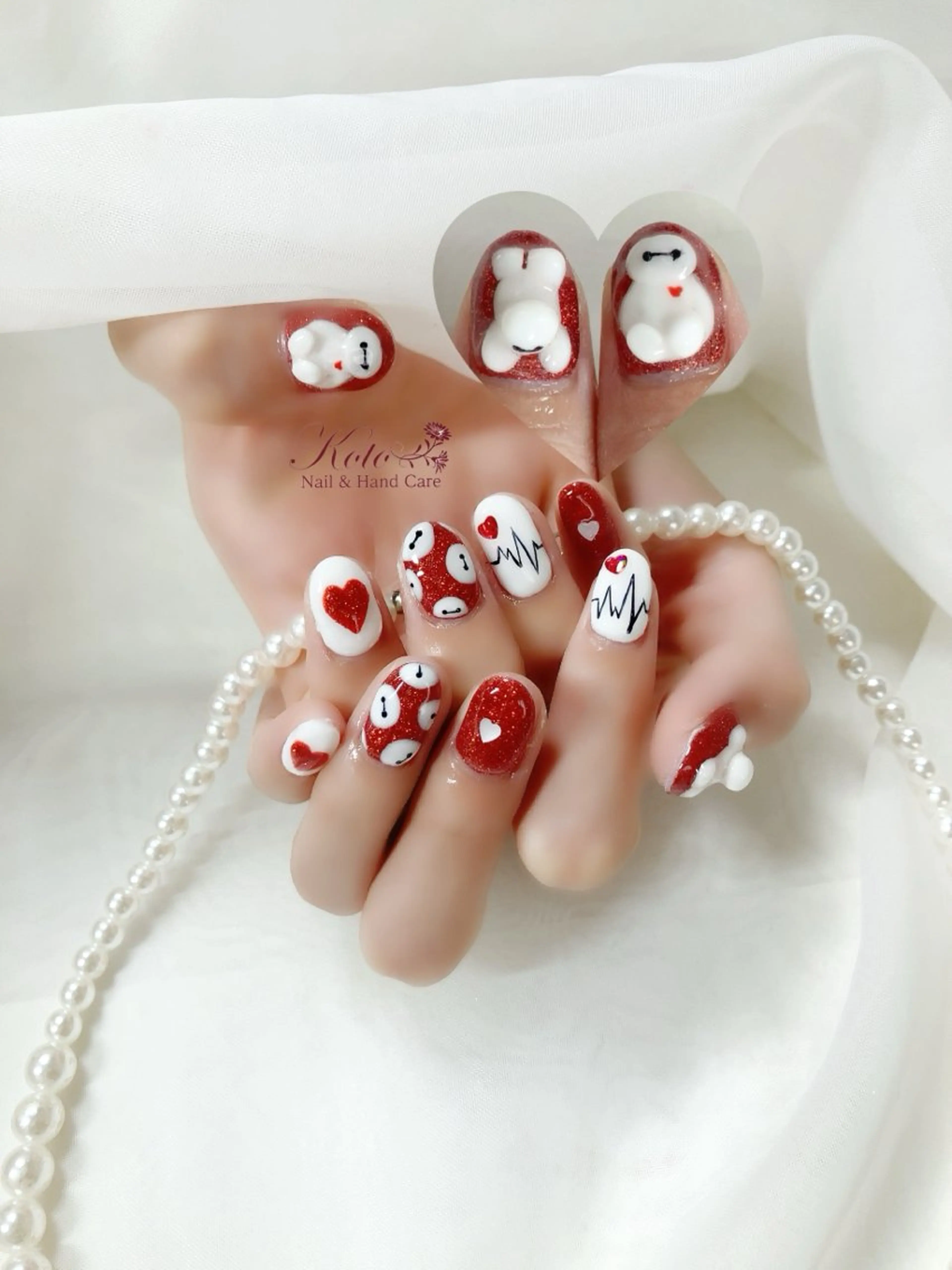 ネイル 長さ出し ジェルネイル 持ち込み ニュアンスネイル 赤色 ハンドネイル Nail Salon KOTOのネイルデザイン