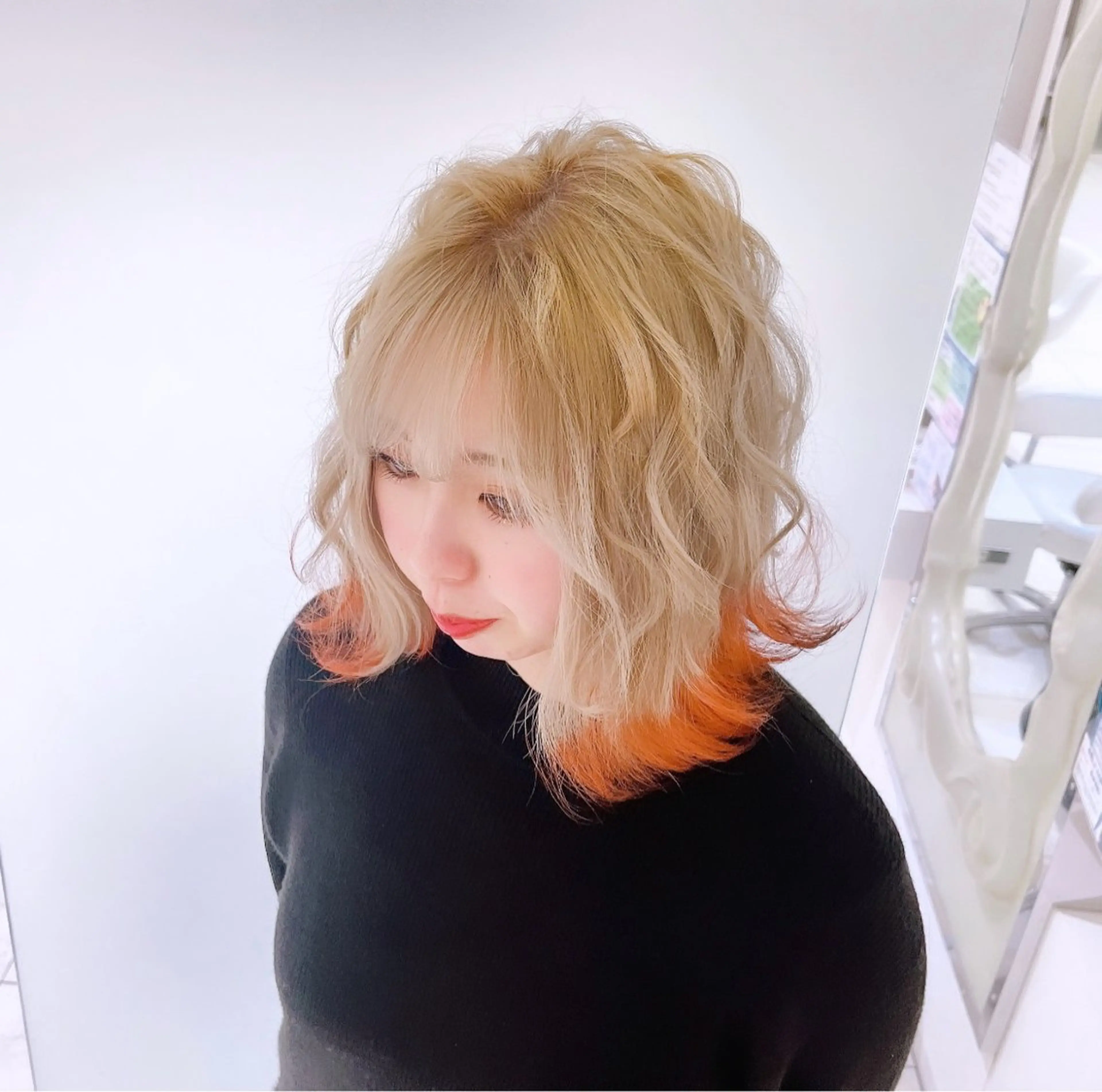 ミディアム カラー カット ヘアカラー 東出 レイ🕊のヘアスタイル