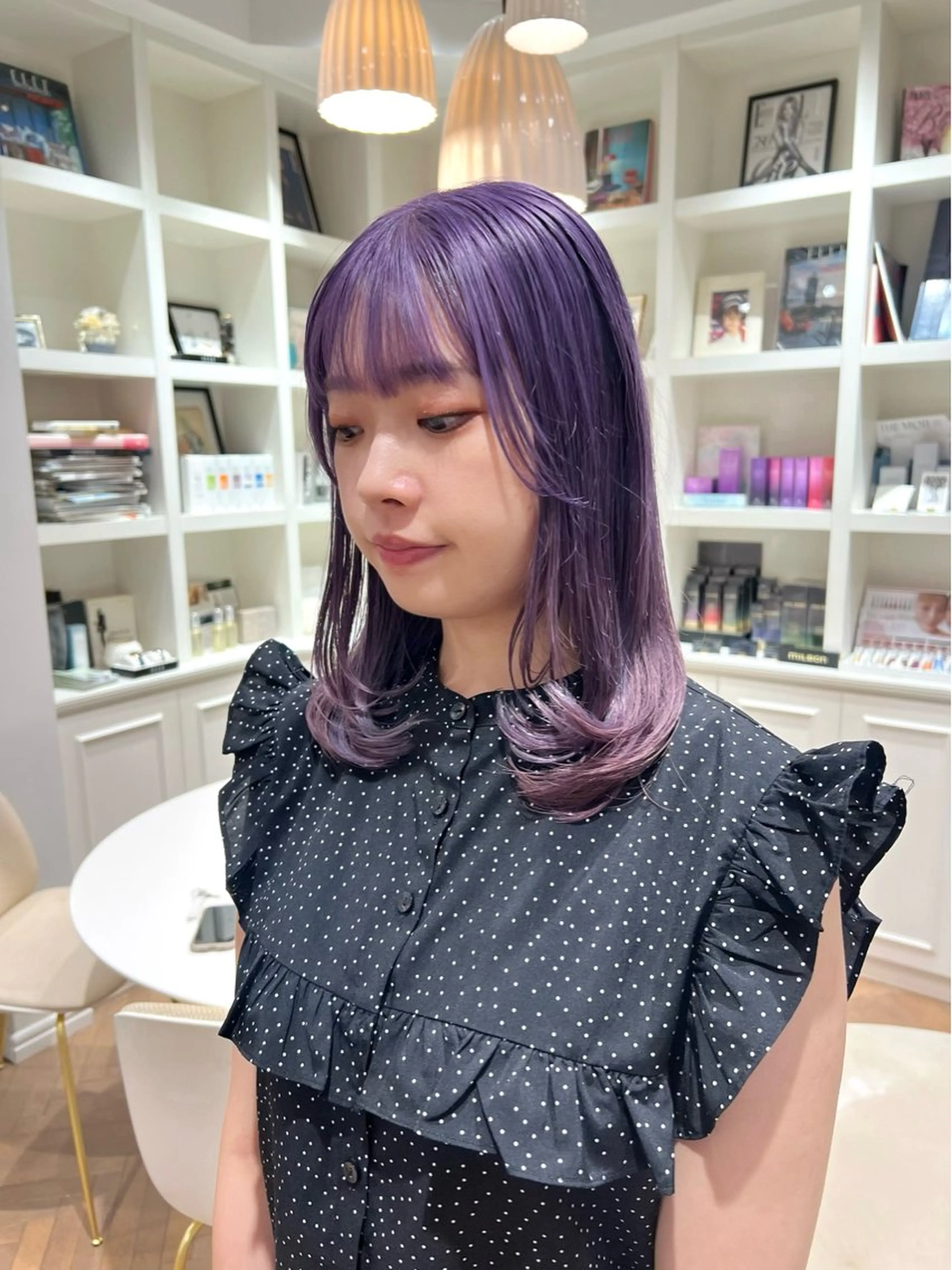 ミディアム カラー ラベンダーカラー カット ヘアカラー 似合わせ/レイヤー 💟SAEのヘアスタイル