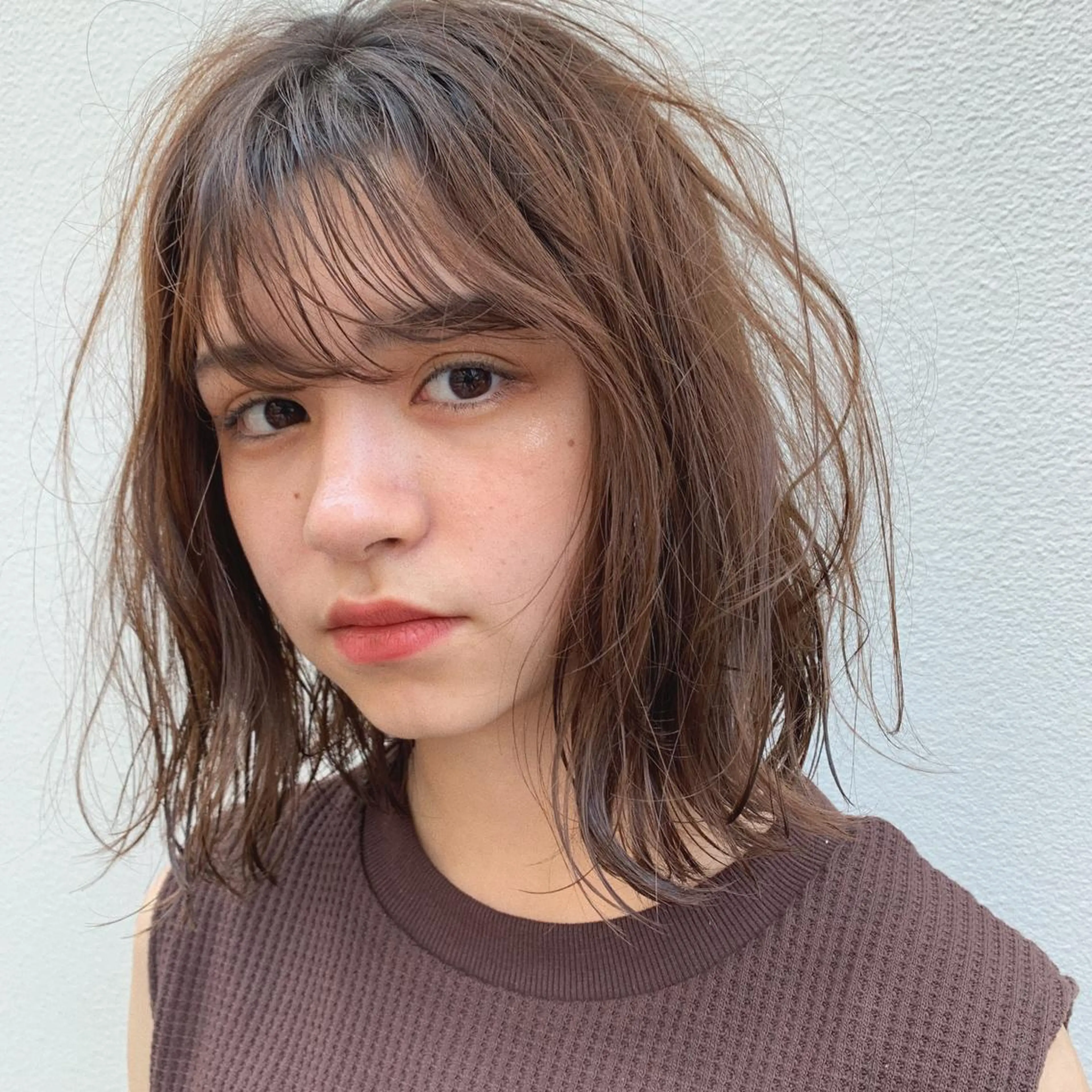 ミディアム パーマ ミディアムパーマ カット パーマ トリートメント パーマ/透明感カラー /ボブ/吉田一生のヘアスタイル