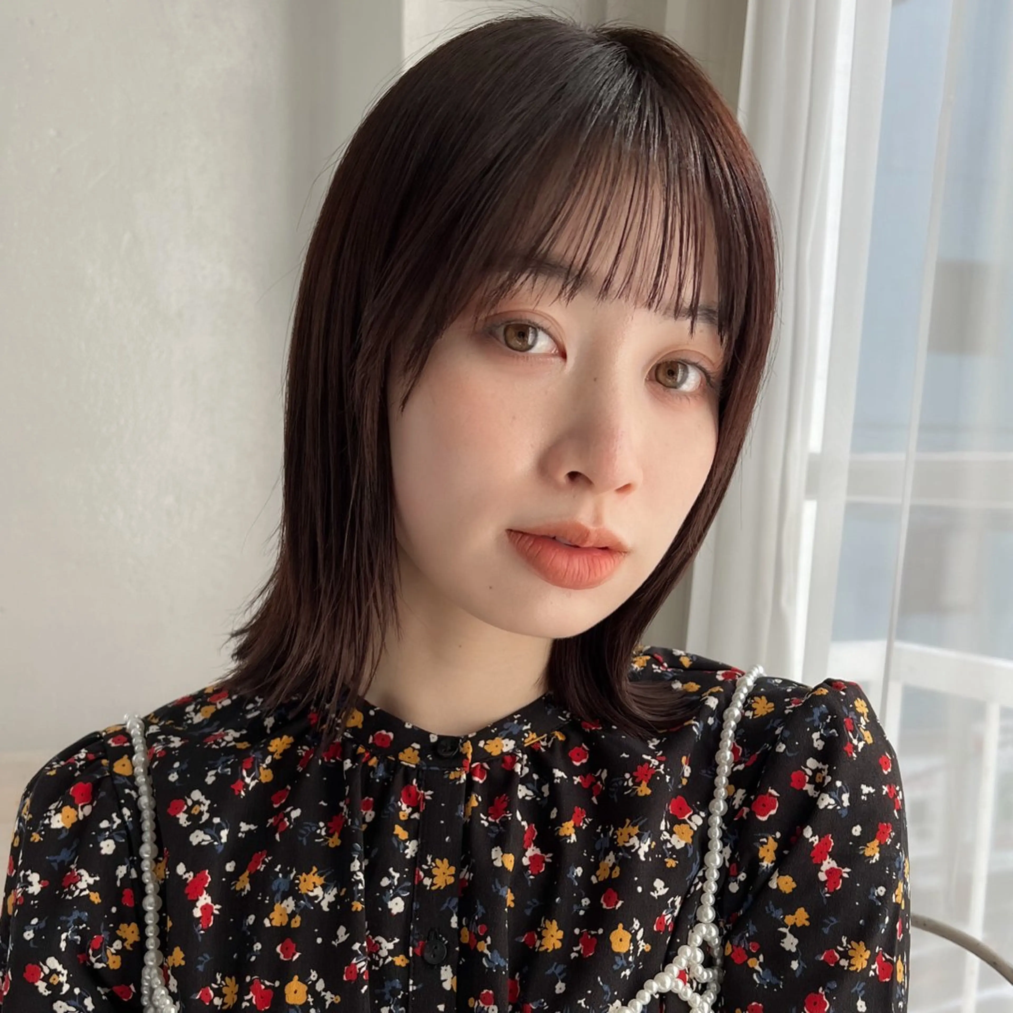 ショート カラー カット ヘアカラー トリートメント ボブ/巻ける縮毛矯正 /韓国レイヤーはなのヘアスタイル