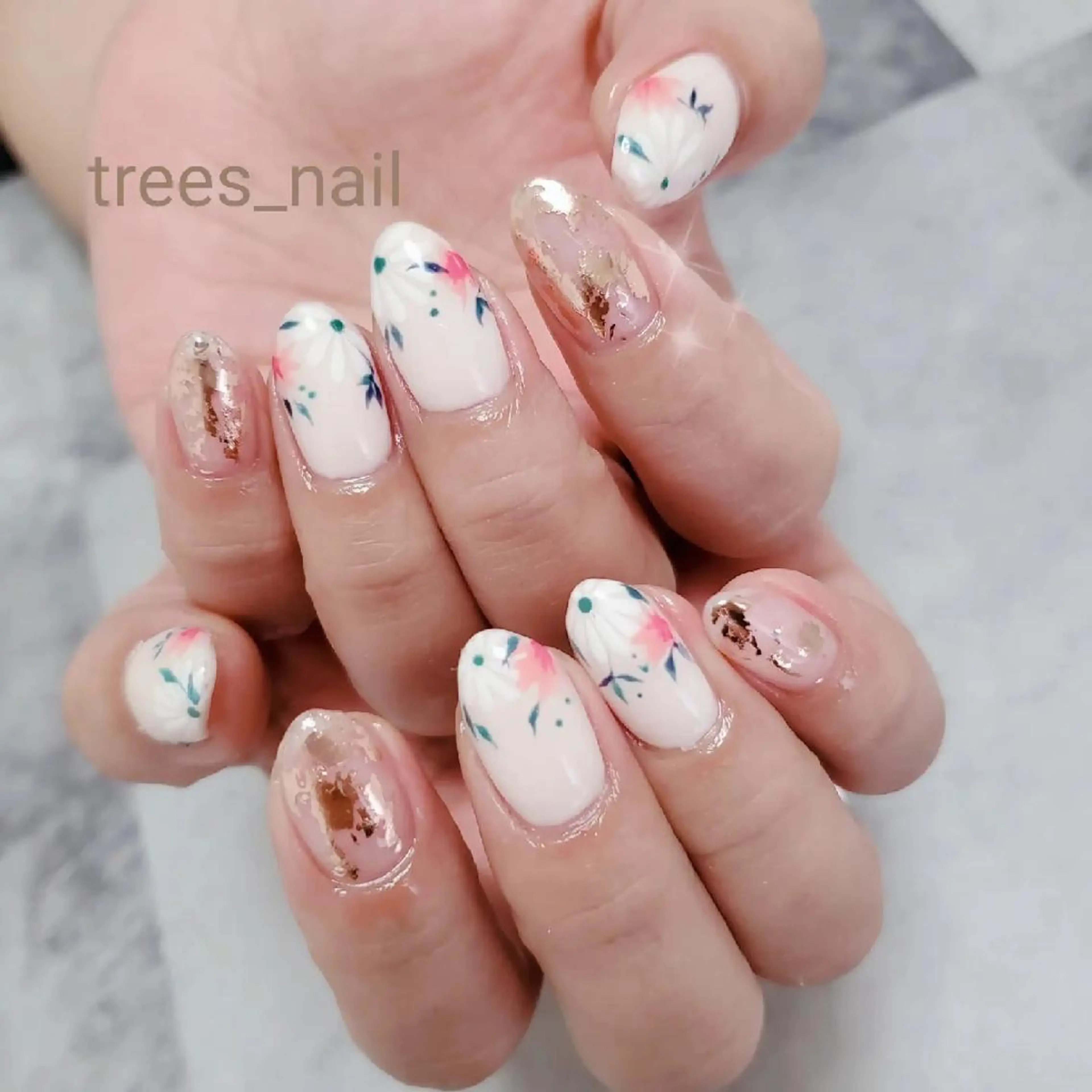ネイル アートネイル フラワーネイル trees_ nailのネイルデザイン