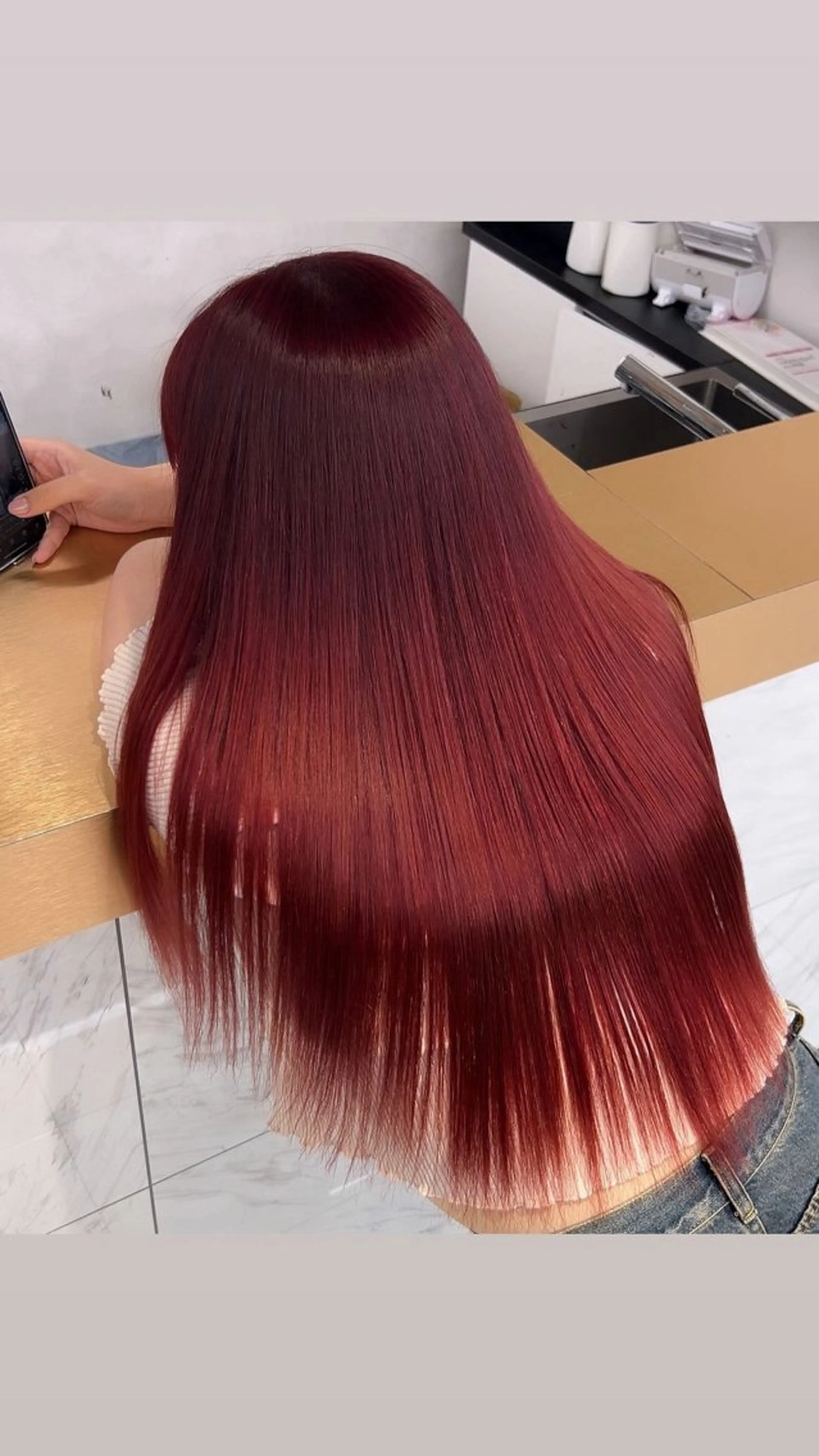 ❣️当日予約OK❣️美髪矯正➕黒からでも染まるピンクカラー➕TOKIO5step treatment‼️の写真