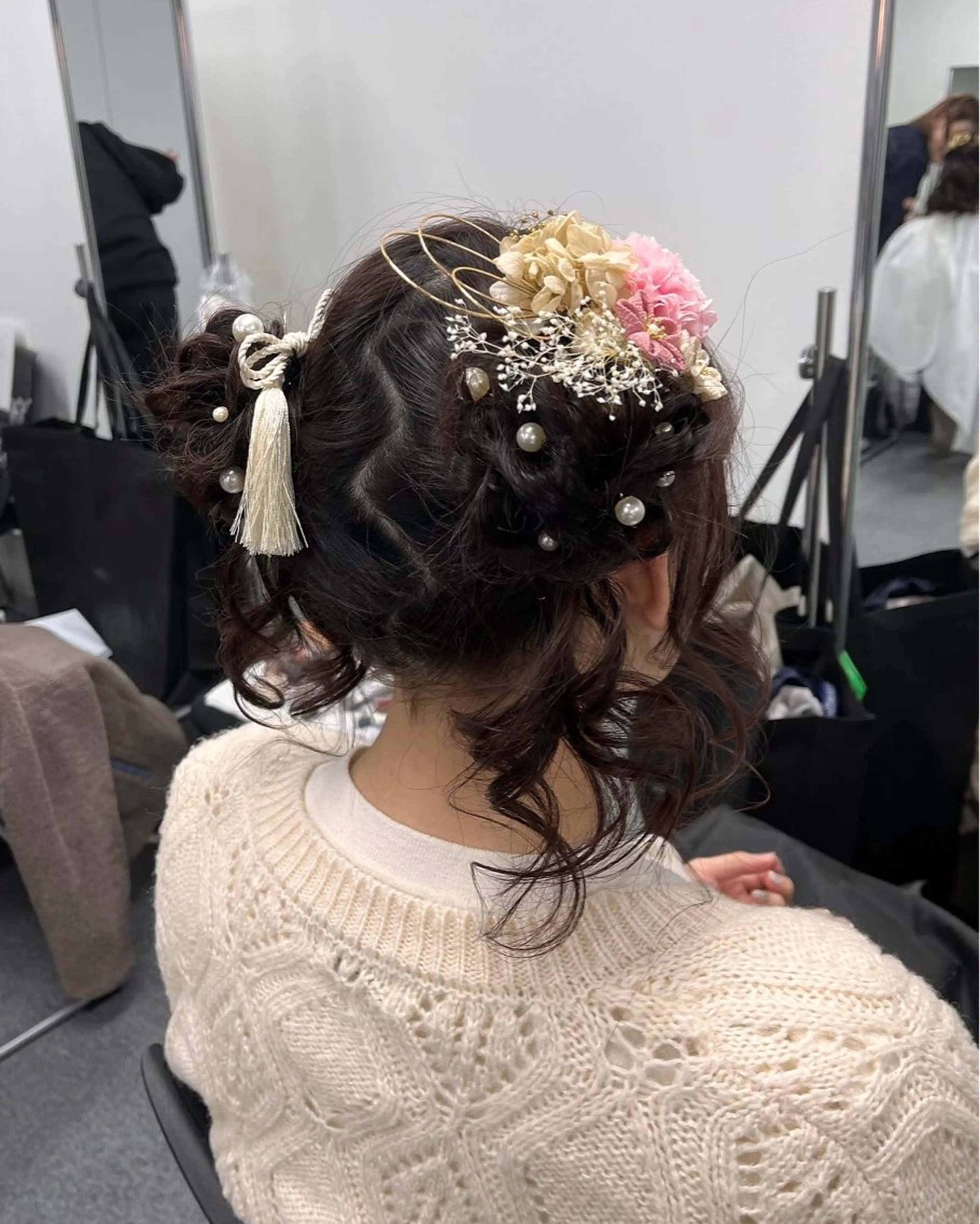 セミロング お団子ヘア 卒業式のヘアスタイル 浴衣 ヘアセット 梅山 美侑のヘアスタイル