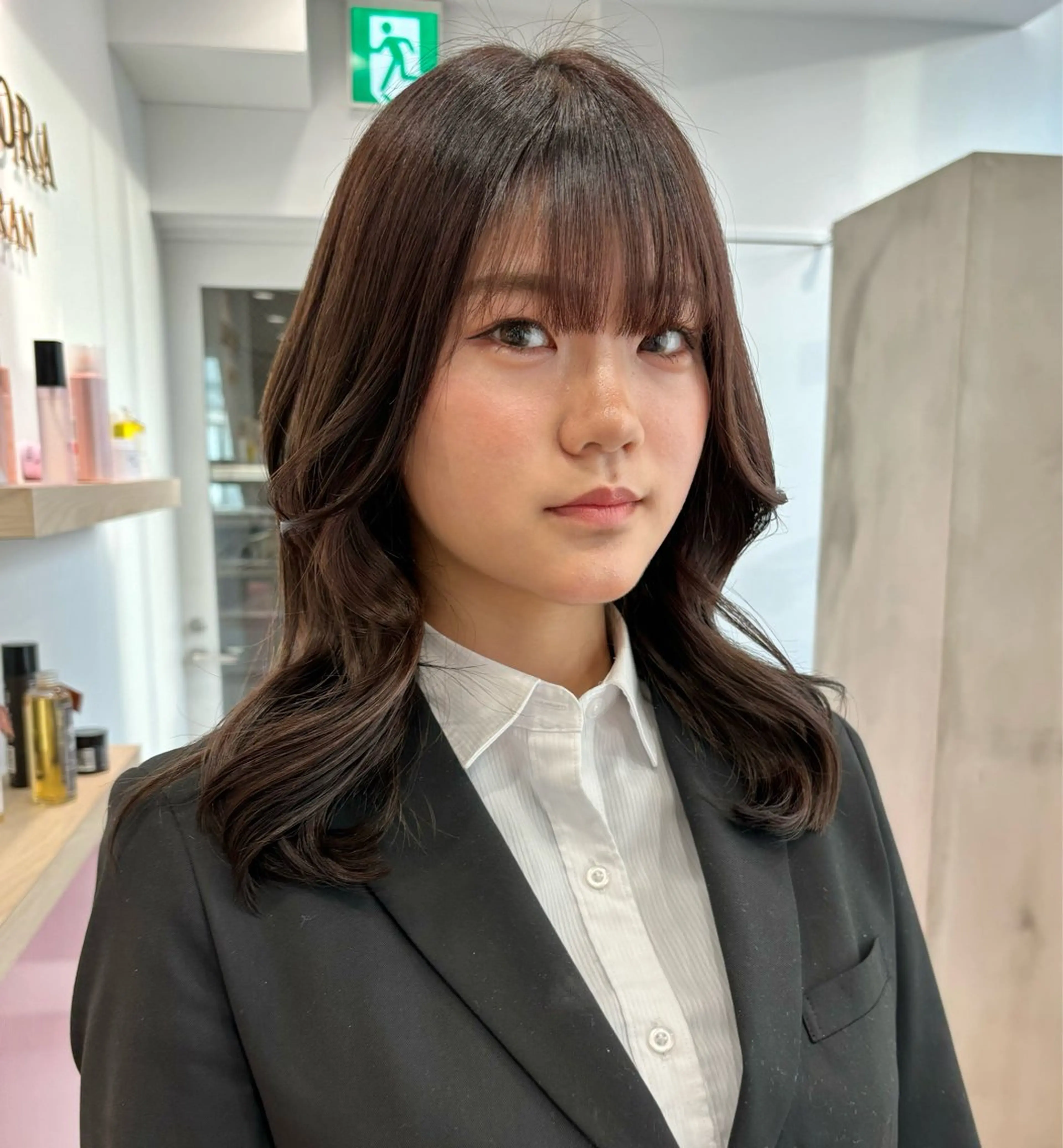 ミディアム カラー メンズカット ボブ/米崎駿也のヘアスタイル