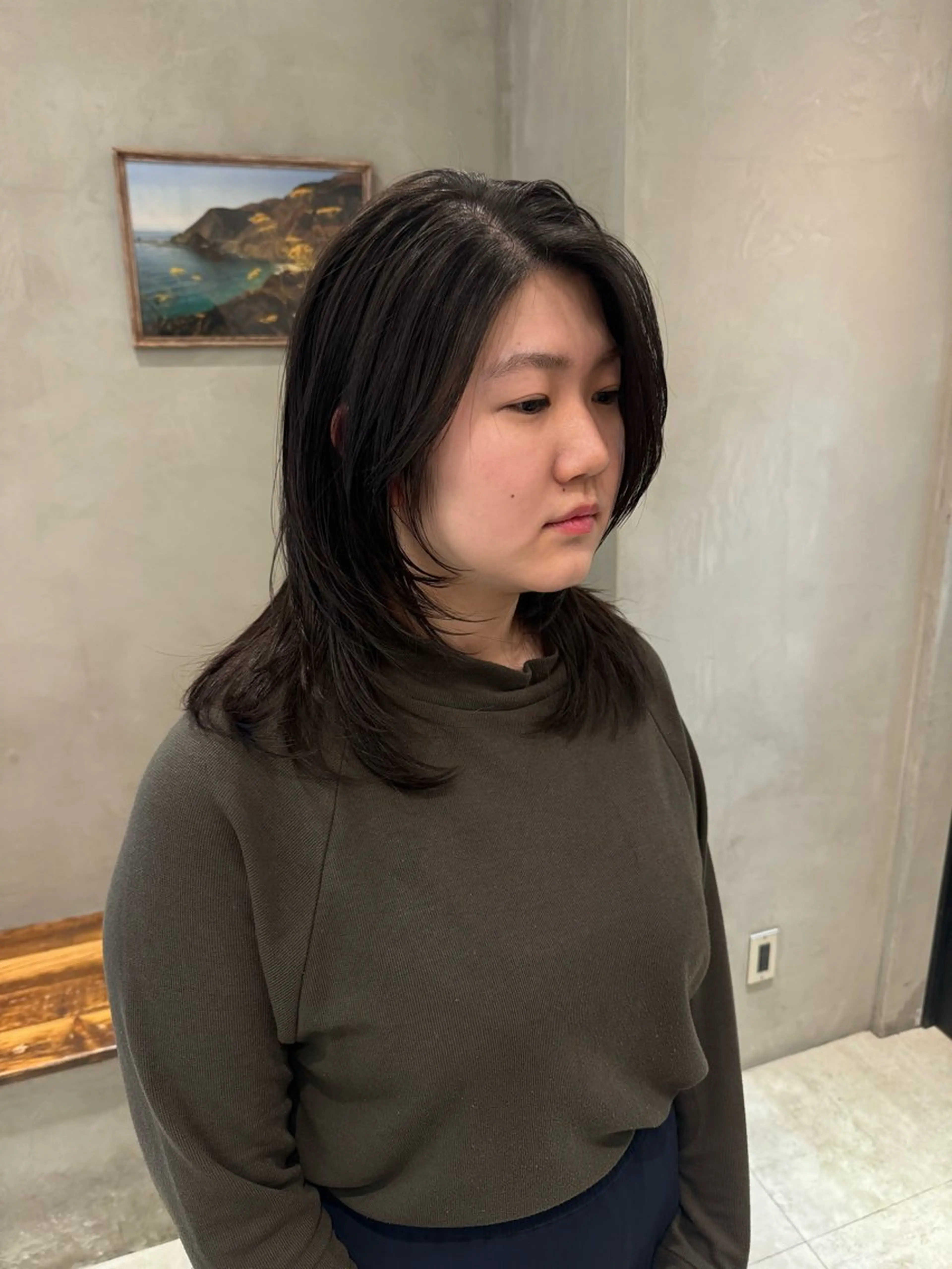 セミロング ヘアカラー トリートメント 顔周りcut・ご相談 ＝新宿しずく🇰🇷のヘアスタイル