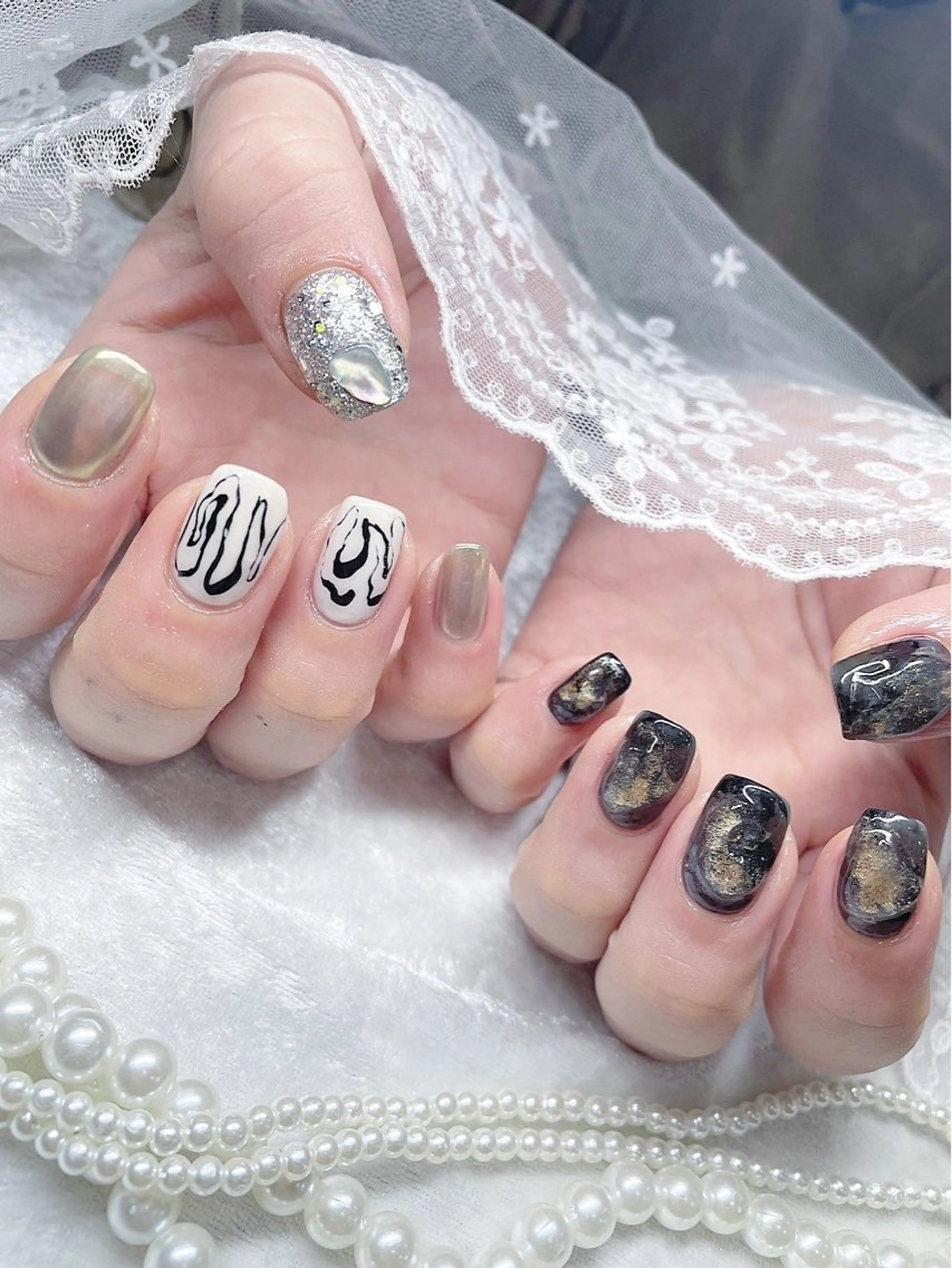 ネイル 長さ出し フットネイル 韓国ネイル マグネットネイル 持ち込み ハンドネイル フットネイル Minami 🍓のネイルデザイン