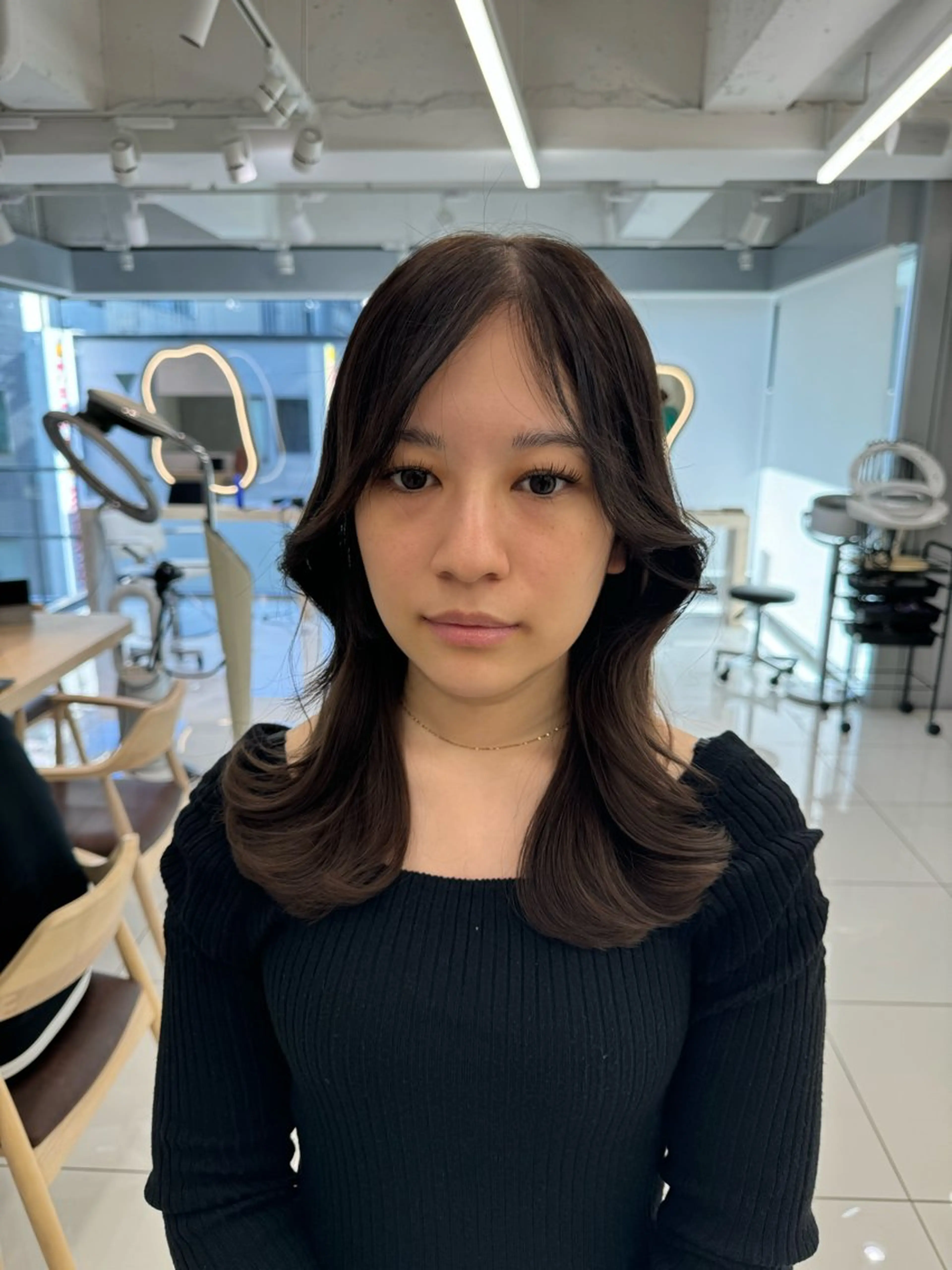 セミロング 顔まわりカット/ カラー/西野和裕のヘアスタイル