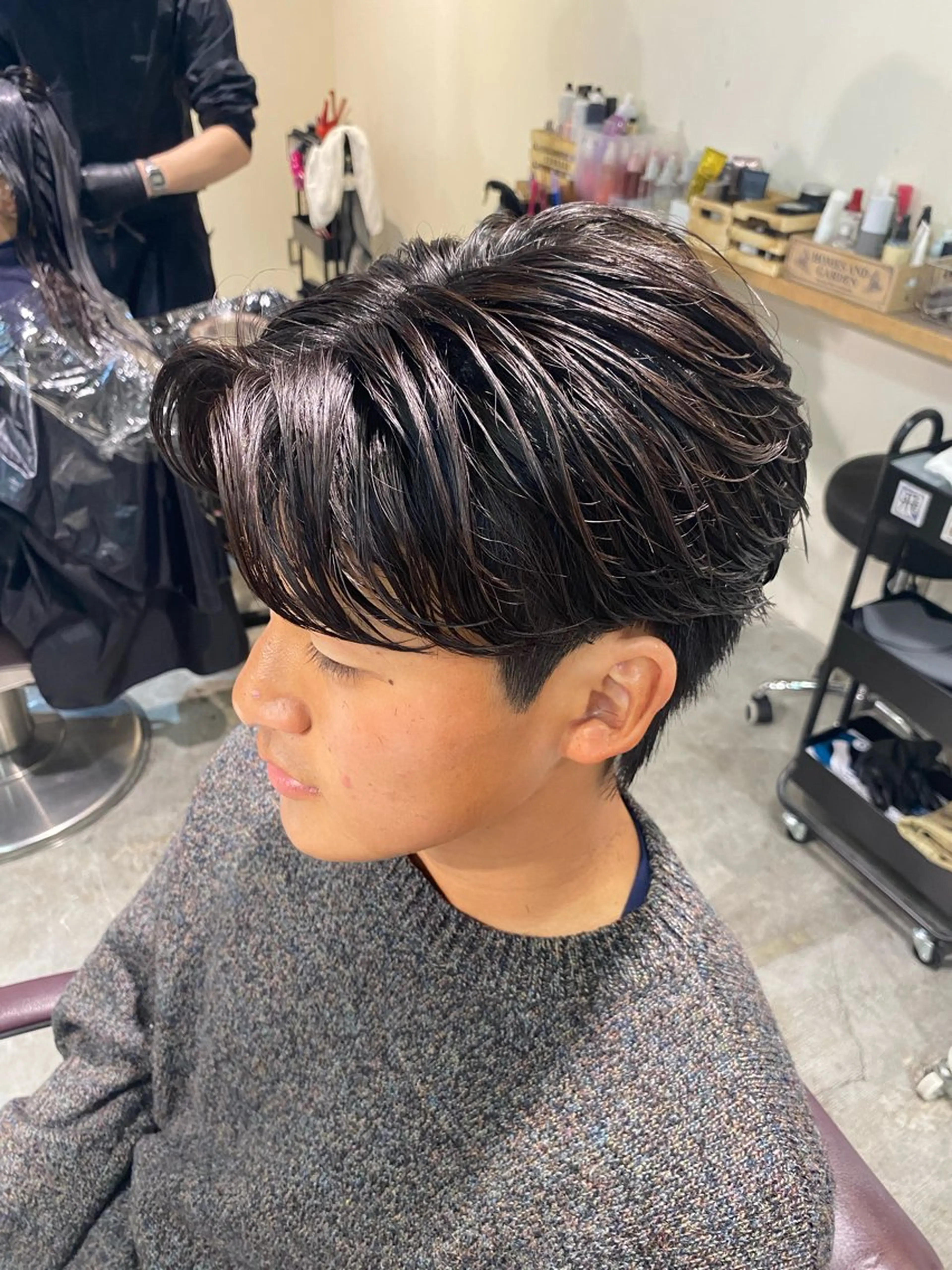 ショート パーマ メンズ フェザーパーマ メンズパーマ カット パーマ パーマ特化/フェザー パーマシャドウ/真生のヘアスタイル