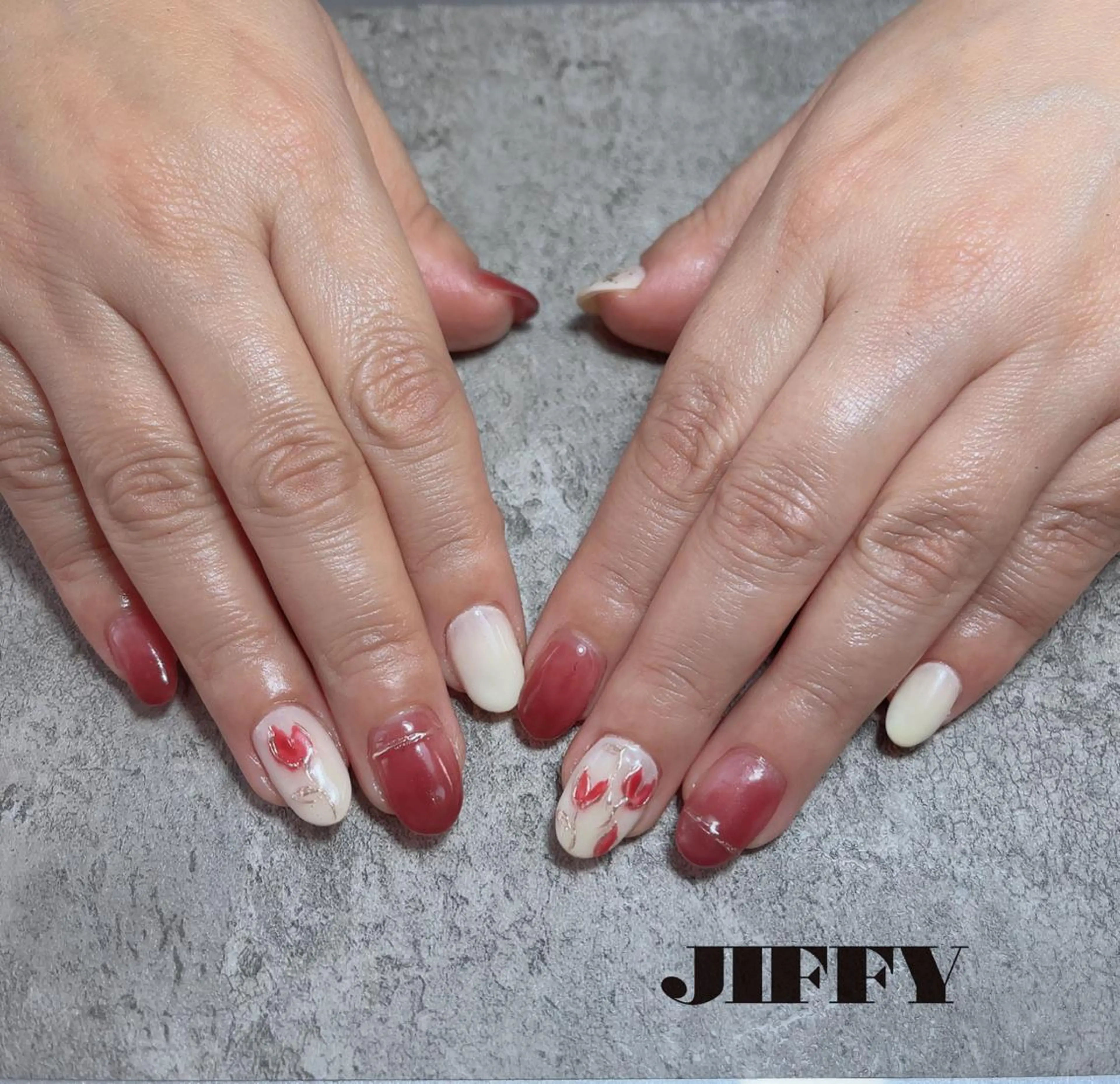 ネイル フラワーネイル ニュアンスネイル JIFFY所属・JIFFY nailstudioのネイルデザイン