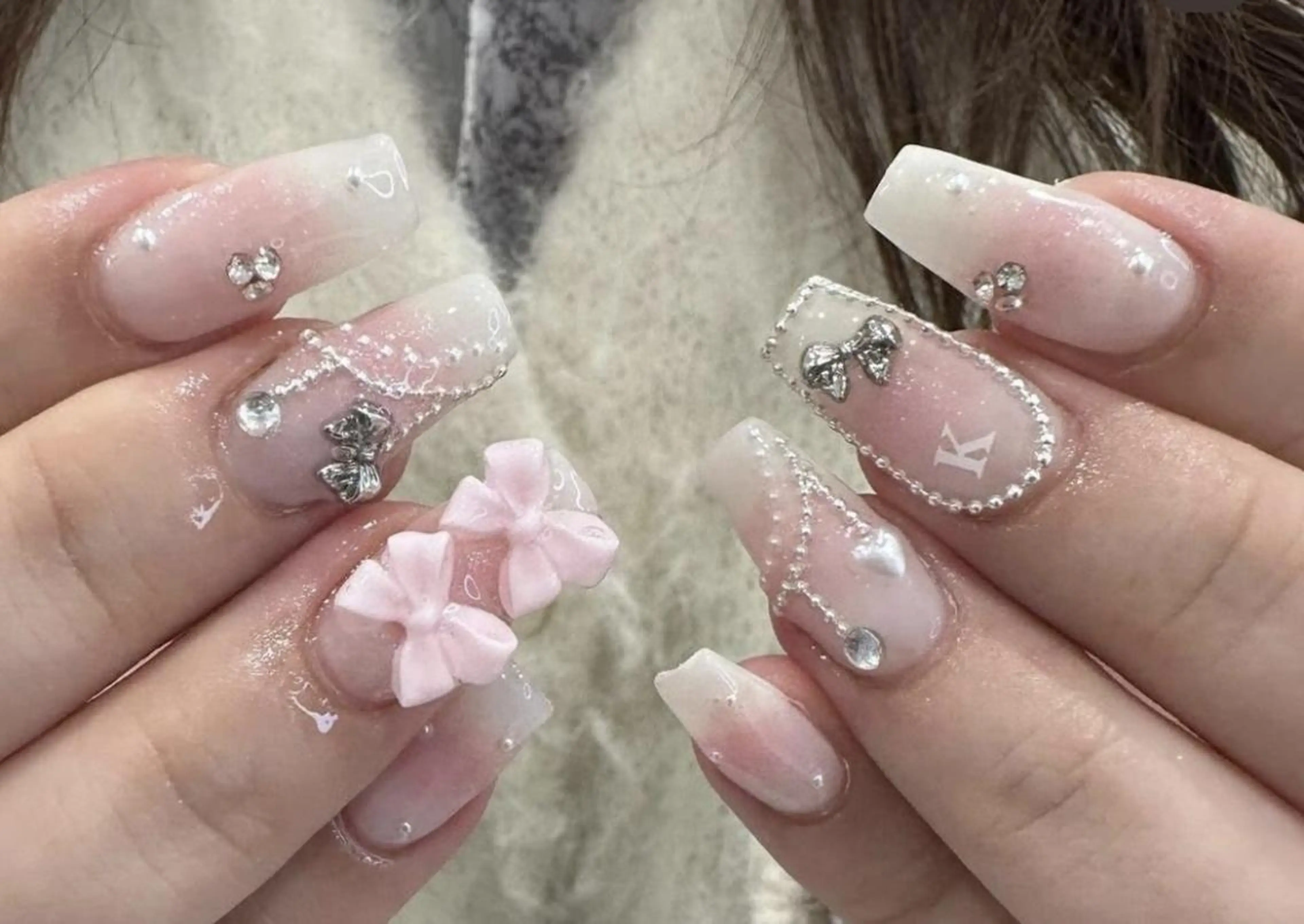 【パーツ・アートし放題🎉乗せ放題🤍】🪩デザインプラスコース🪩ワンホン/韓国ネイル🎀持ち込みデザイン可🪄の写真