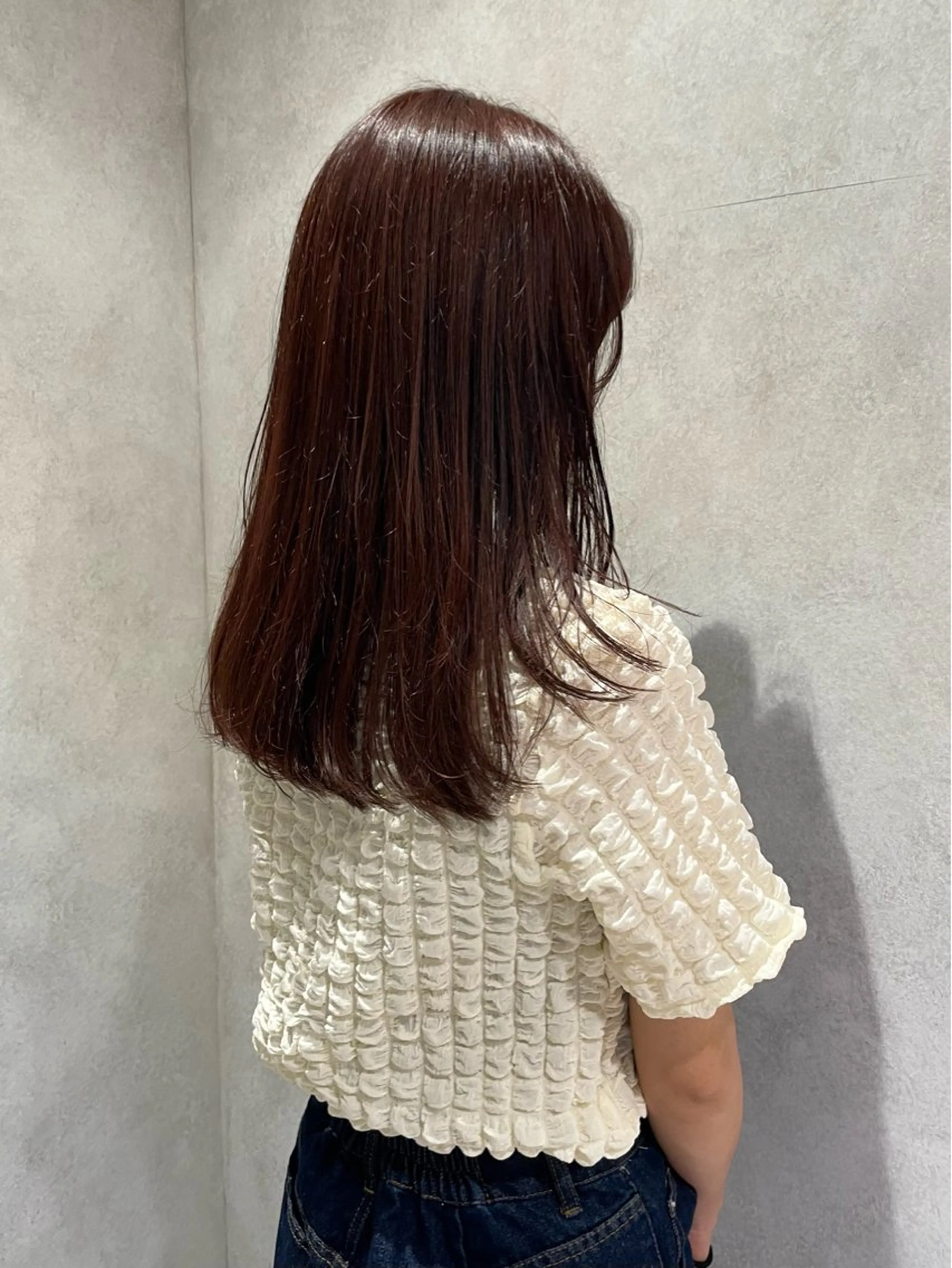 セミロング カラー ブリーチ ブリーチなしカラー カット ヘアカラー トリートメント yumemiレイヤー ‎✴︎ 透明感カラーのヘアスタイル