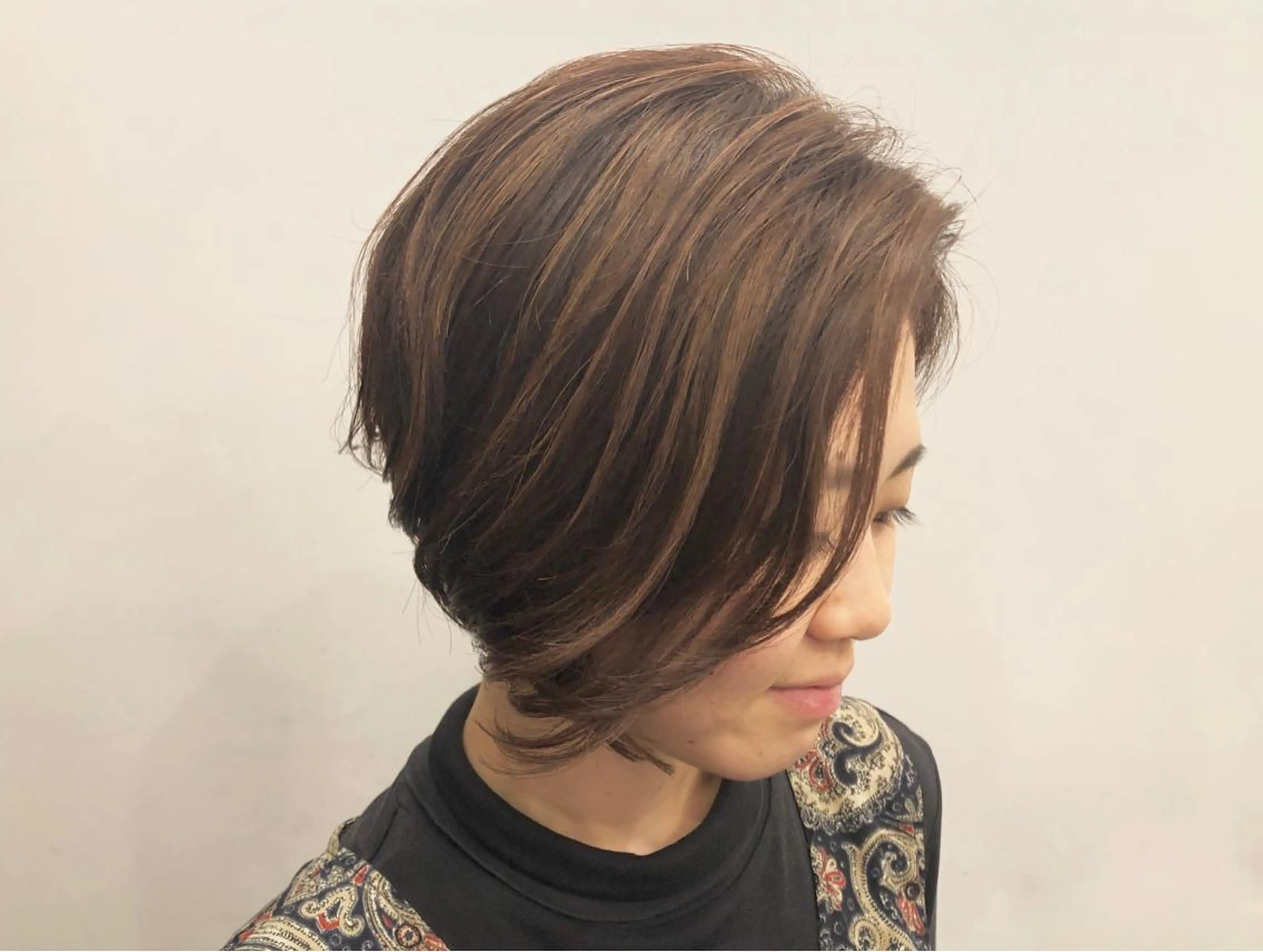 ショート カラー ハイライトカラー ハイライト Strawberry所属・原田 志保のヘアスタイル